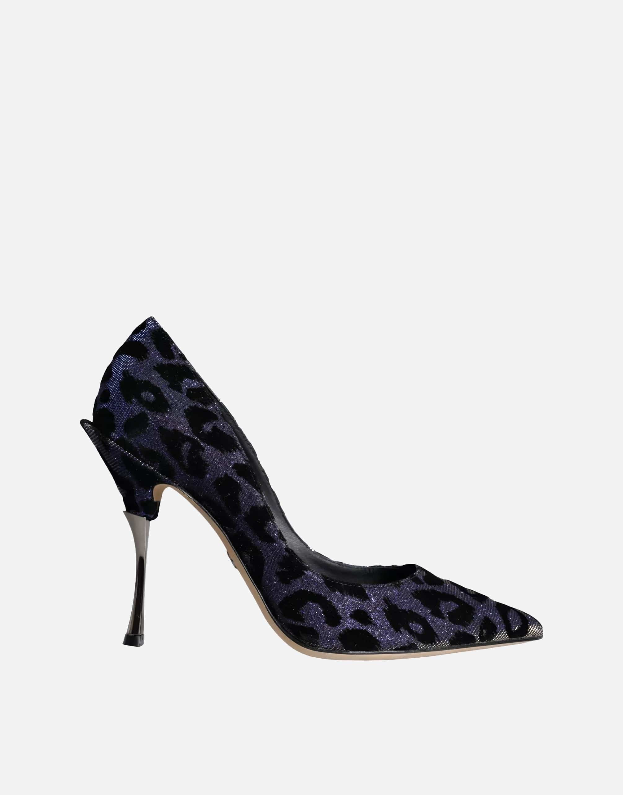 Dolce & Gabbana Flocked Leopard Print Lamé Pumps