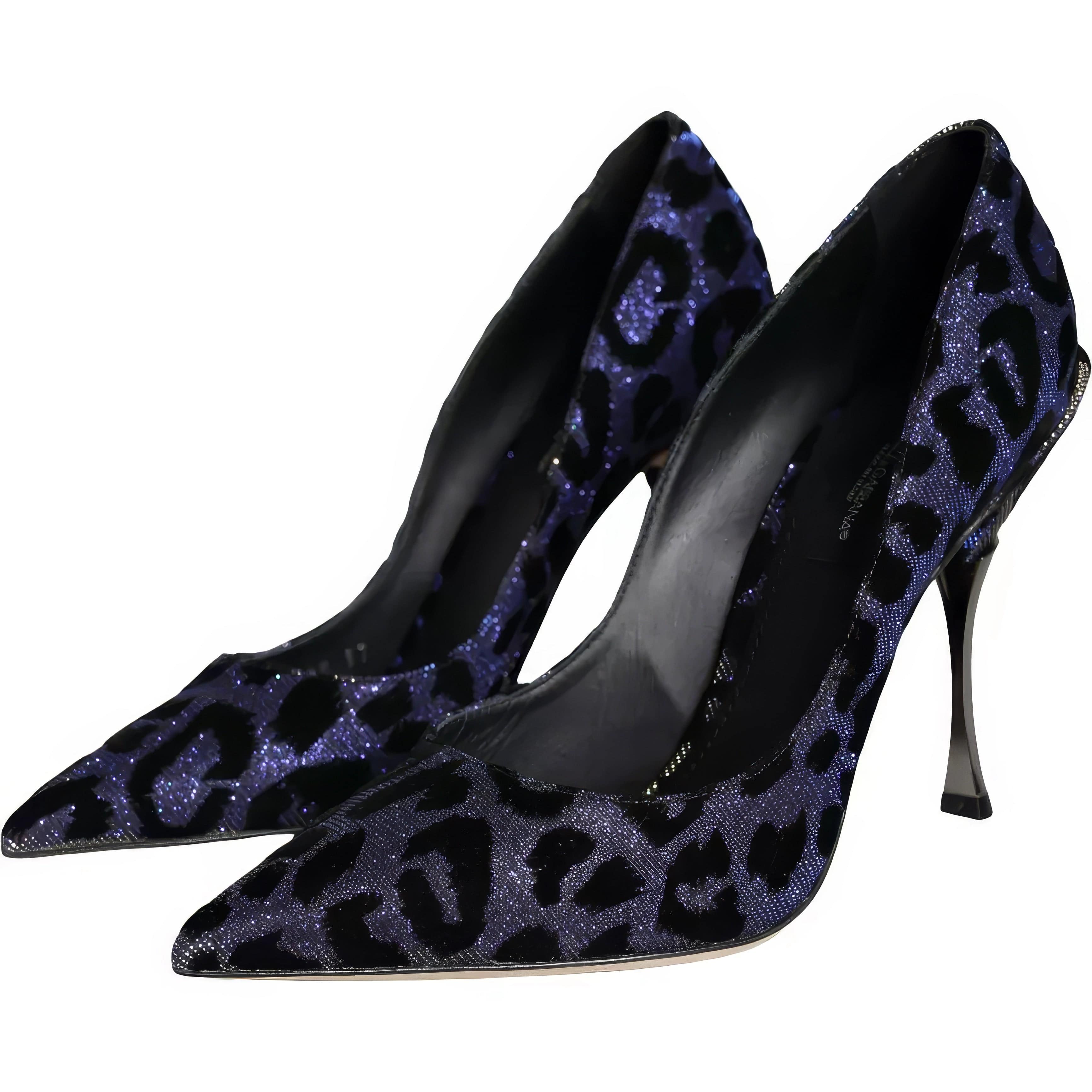 Dolce & Gabbana Flocked Leopard Print Lamé Pumps