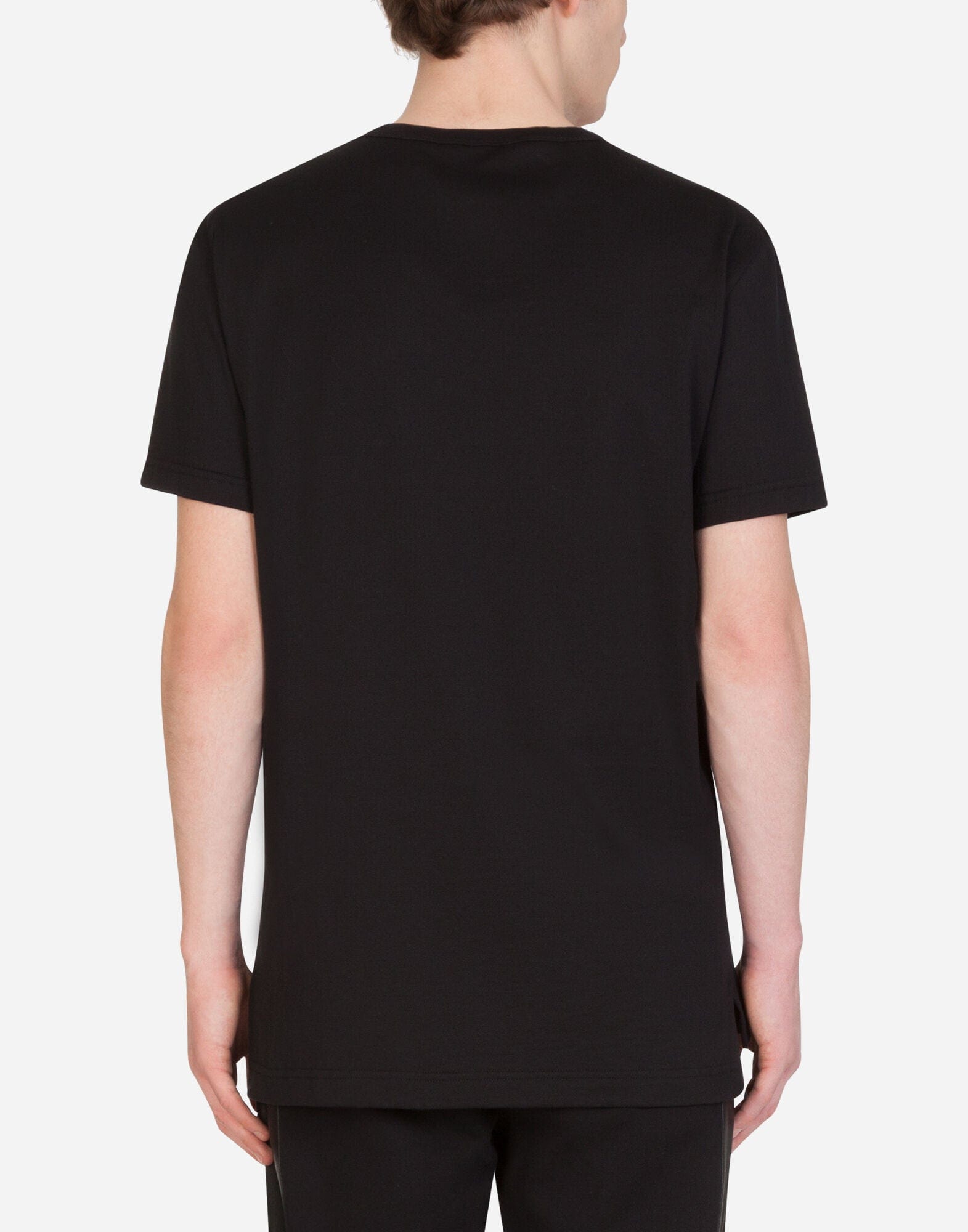 Dolce & Gabbana Flocked Logo Cotton T-Shirt