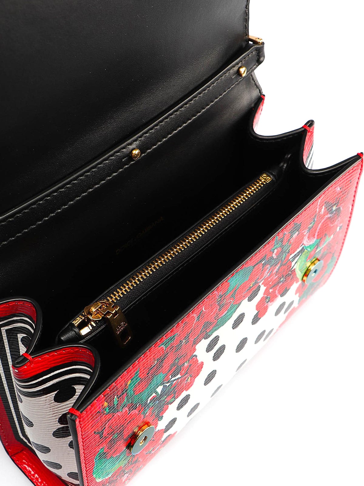 Dolce & Gabbana Floral And Polka-Dot Print Crossbody Bag