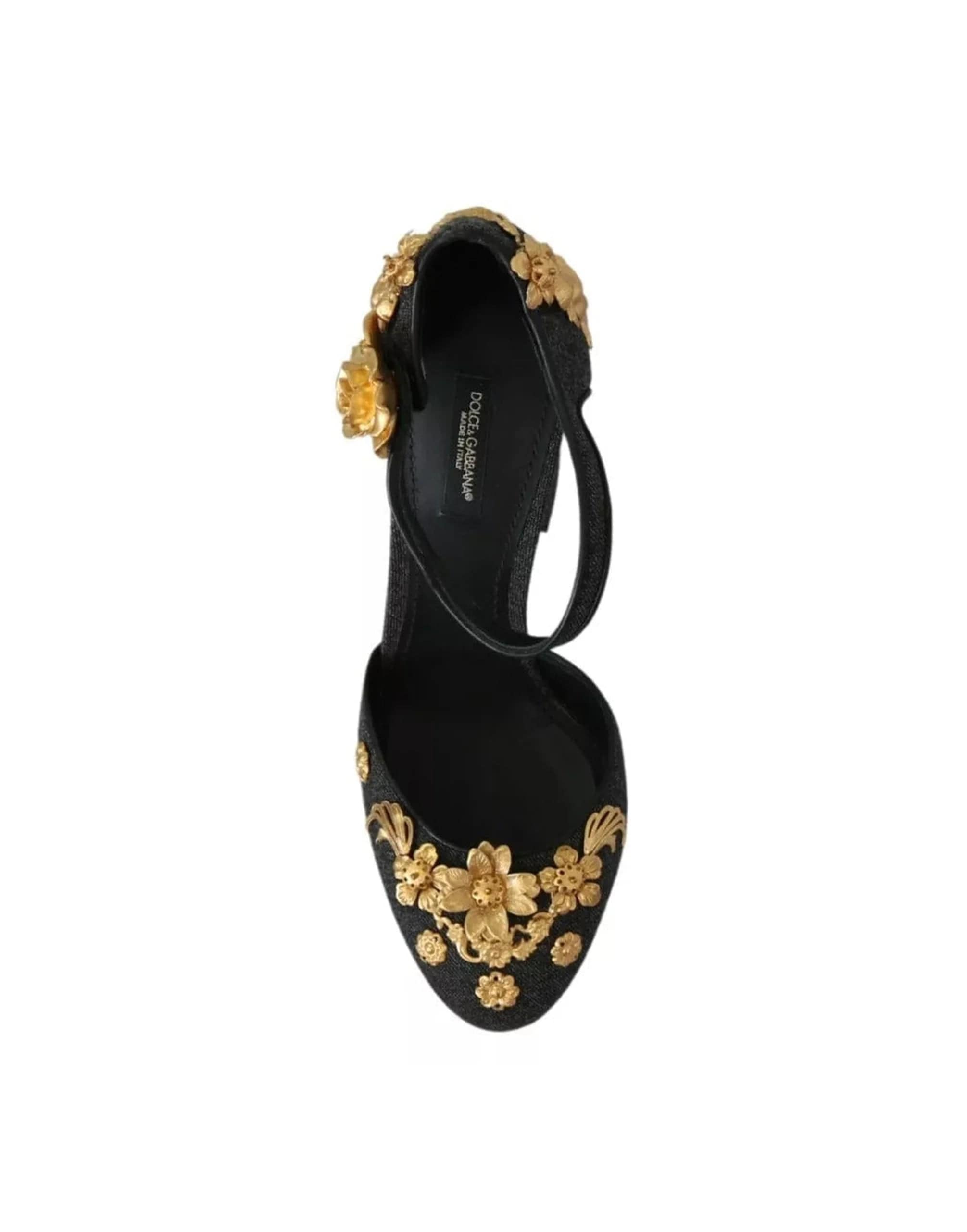 Dolce & Gabbana Floral Angel Applique Ankle Strap Sandals