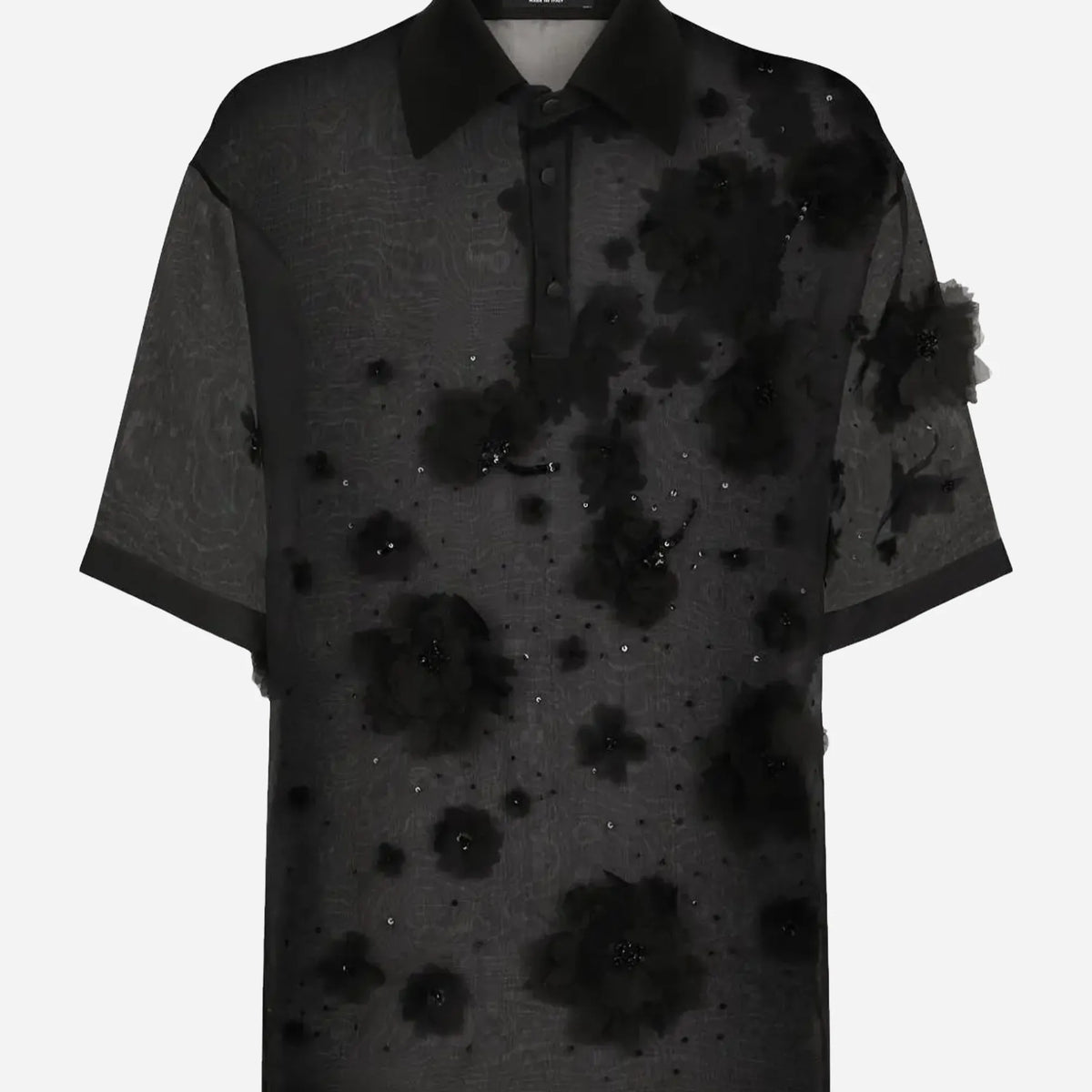 Dolce & Gabbana Floral-Appliqué Sheer Shirt | Sendegaro IT