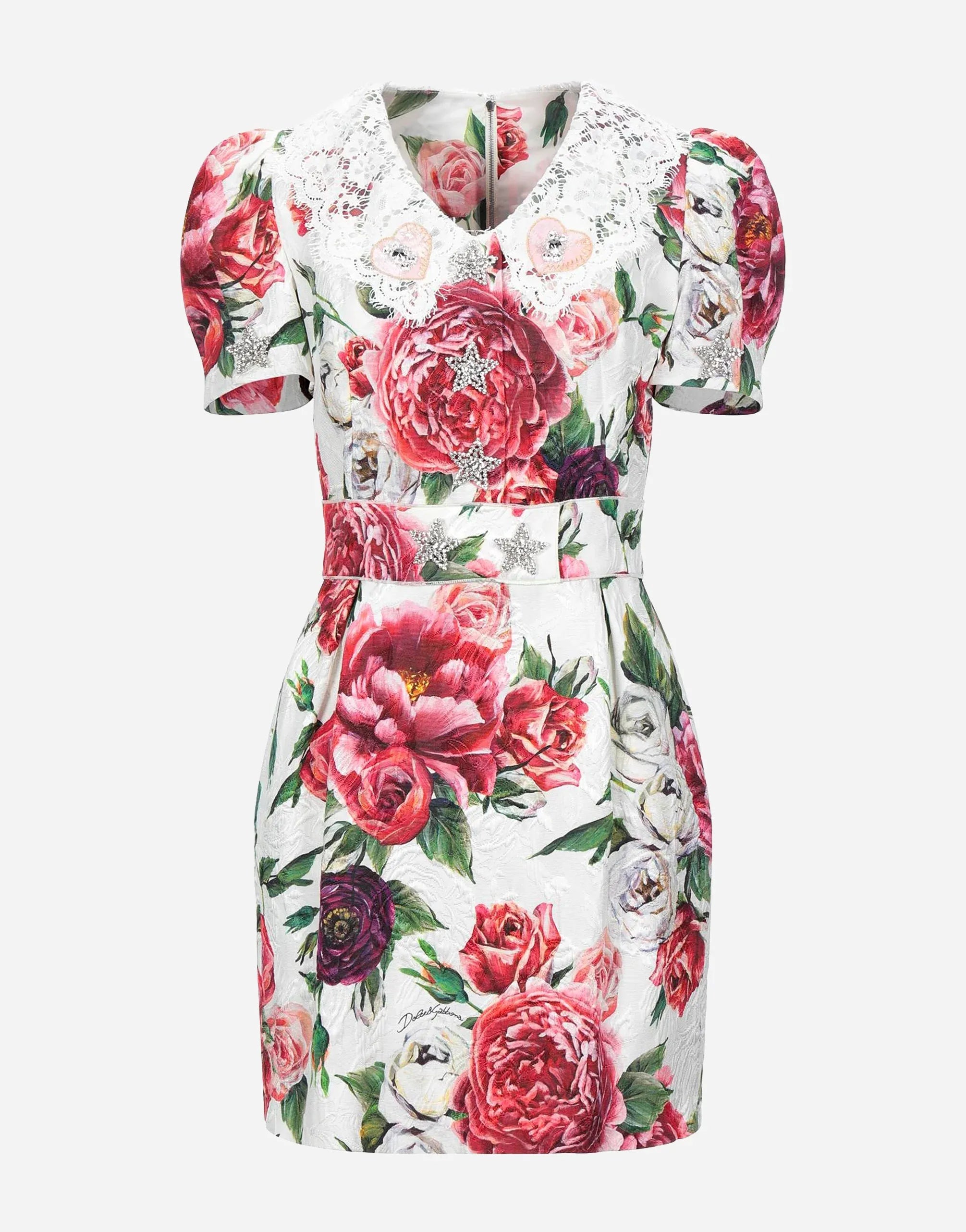 Dolce & Gabbana Floral Brocade Embellished Mini Dress