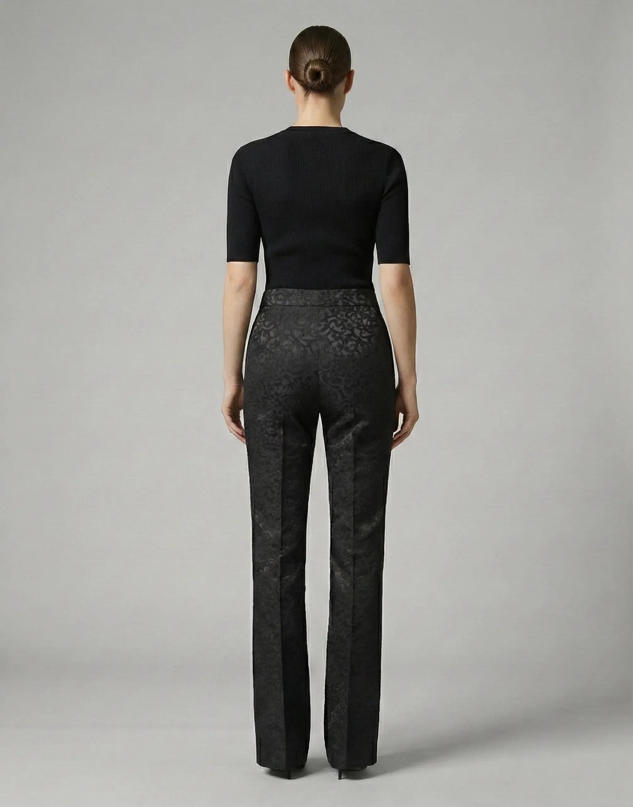 Dolce & Gabbana Floral Brocade High-Waisted Tailored Trousers