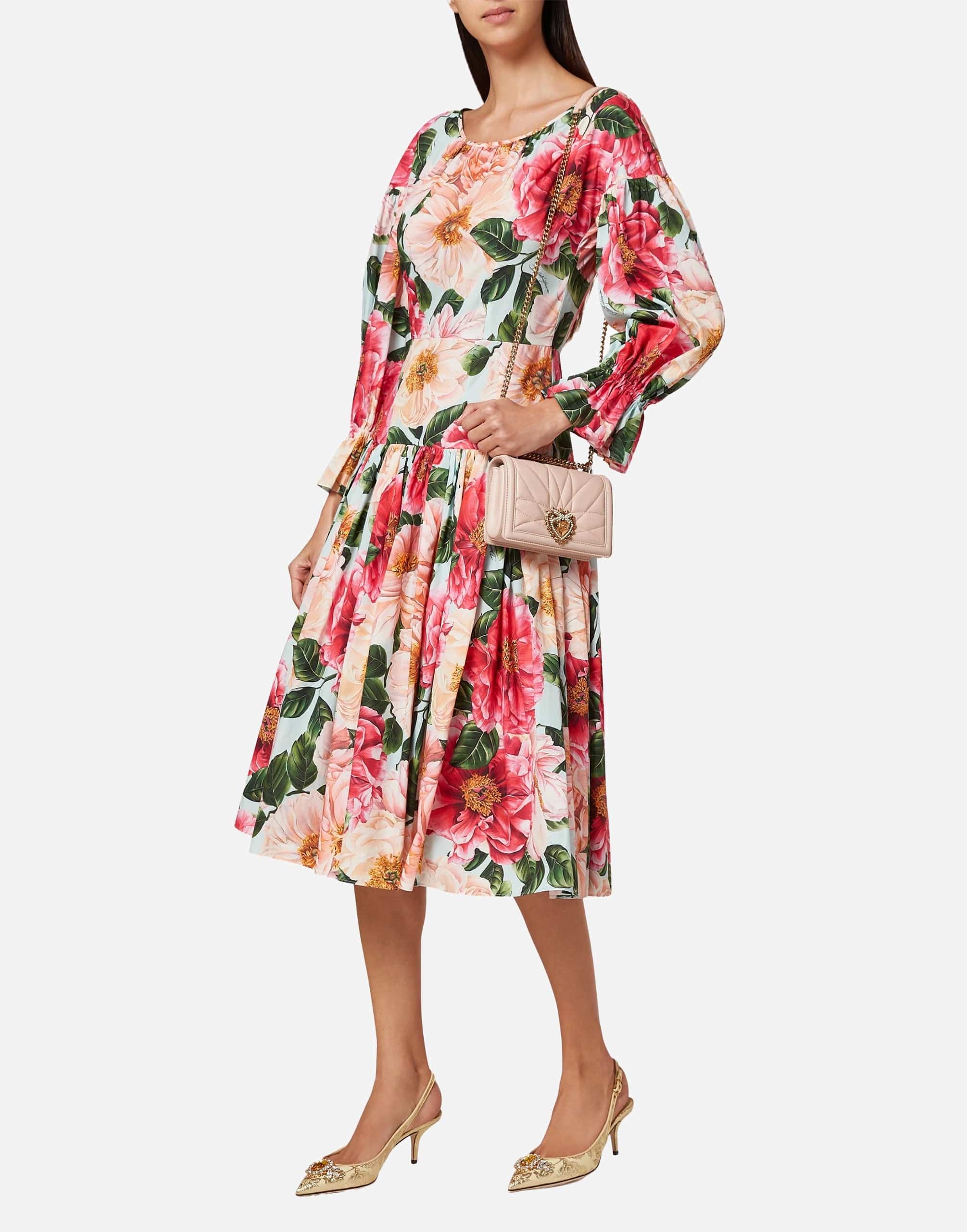 Dolce & Gabbana Floral Cotton Poplin Midi Dress
