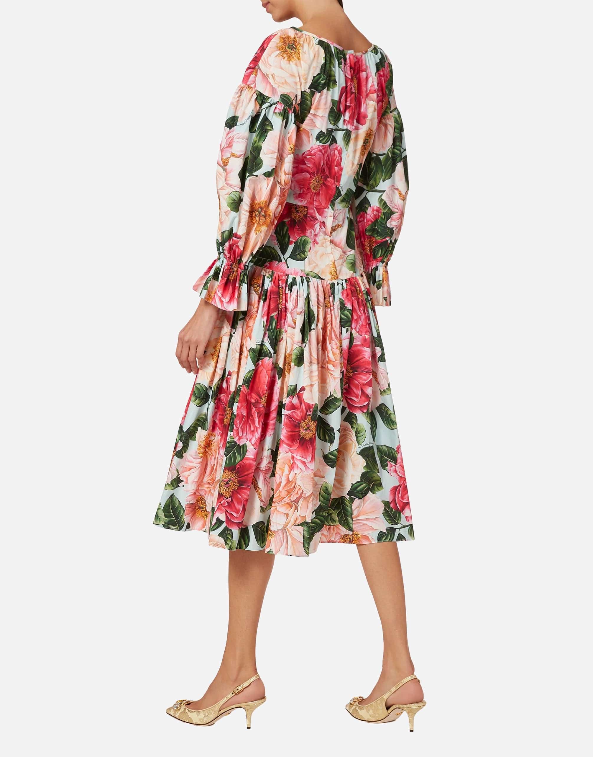 Dolce & Gabbana Floral Cotton Poplin Midi Dress