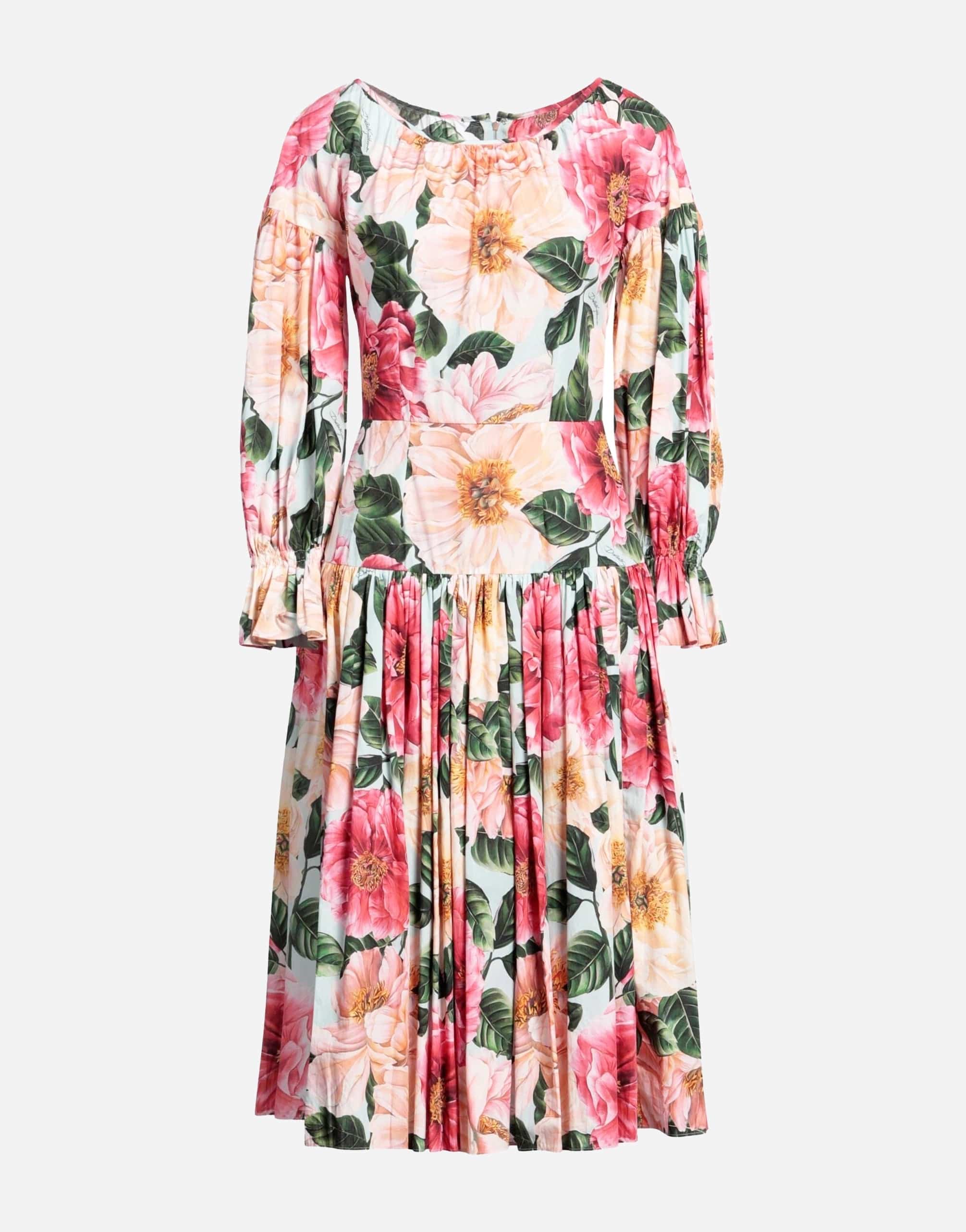 Dolce & Gabbana Floral Cotton Poplin Midi Dress | Sendegaro Dolce & Gabbana Floral Cotton Poplin Midi Dress | Sendegaro