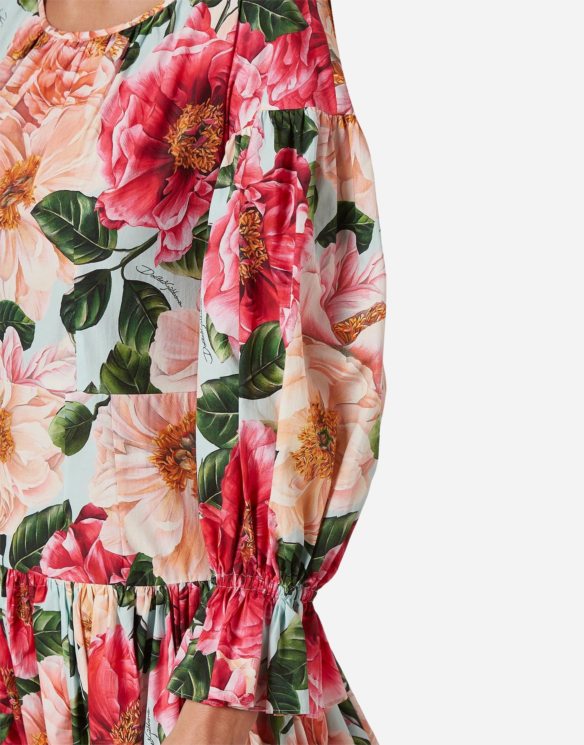 Dolce & Gabbana Floral Cotton Poplin Midi Dress | Sendegaro Dolce & Gabbana Floral Cotton Poplin Midi Dress | Sendegaro