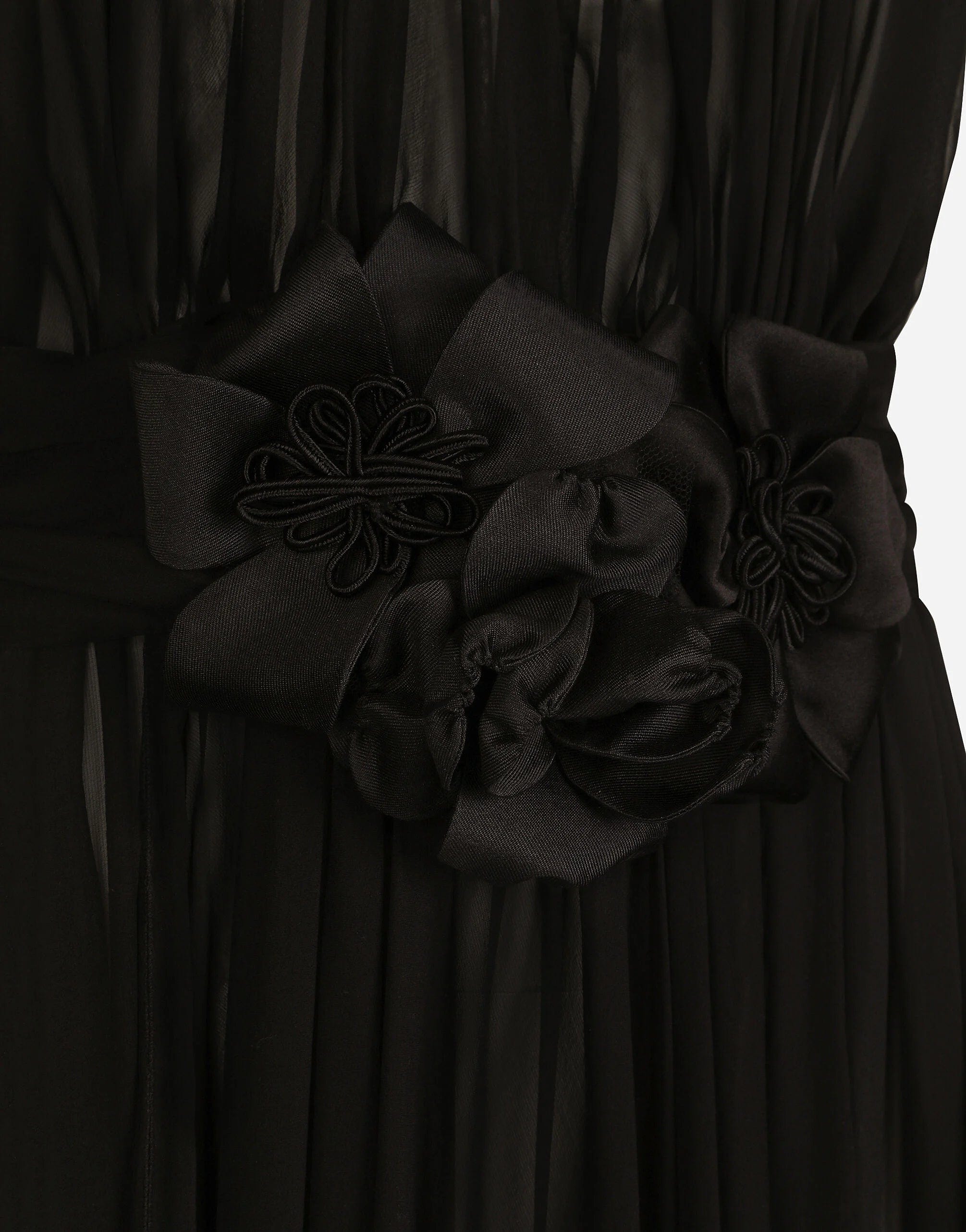 Dolce & Gabbana Floral-Detail Pleated Silk Dress