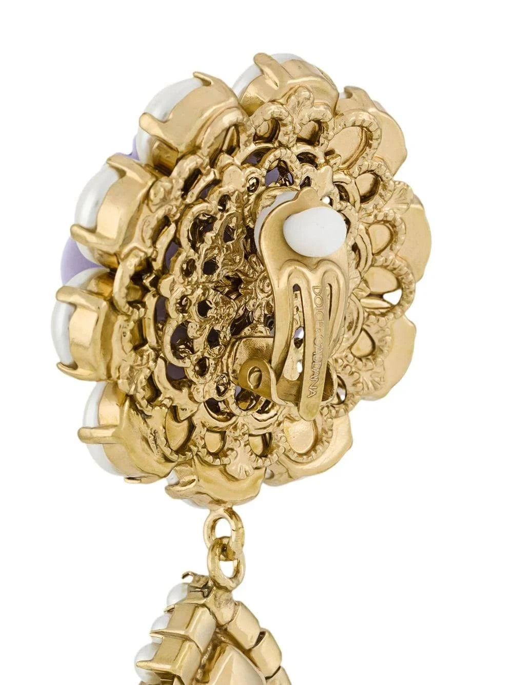 Dolce & Gabbana Floral Embellished Drop Earrings