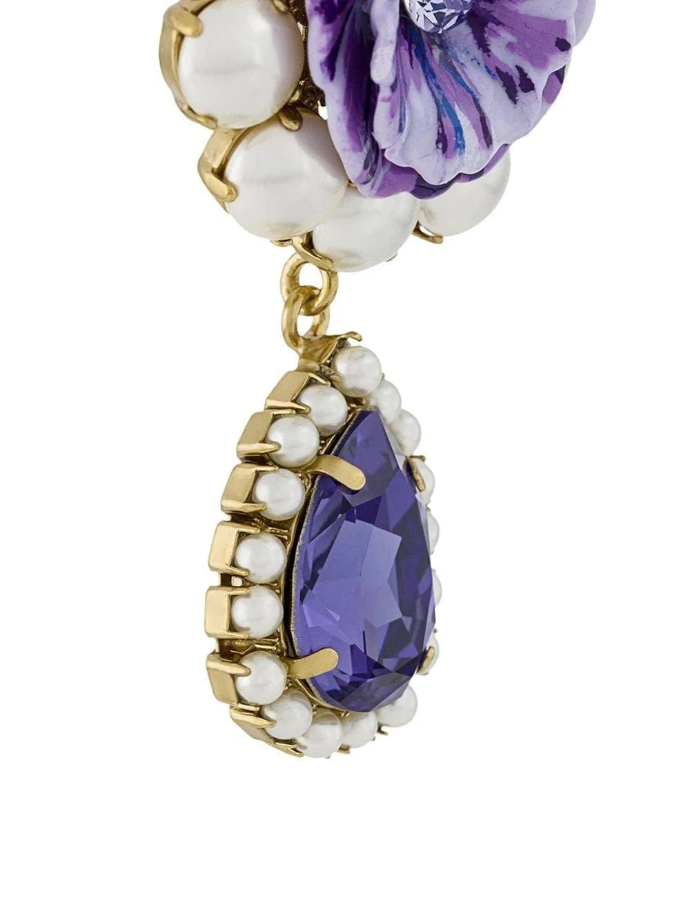 Dolce & Gabbana Floral Embellished Drop Earrings