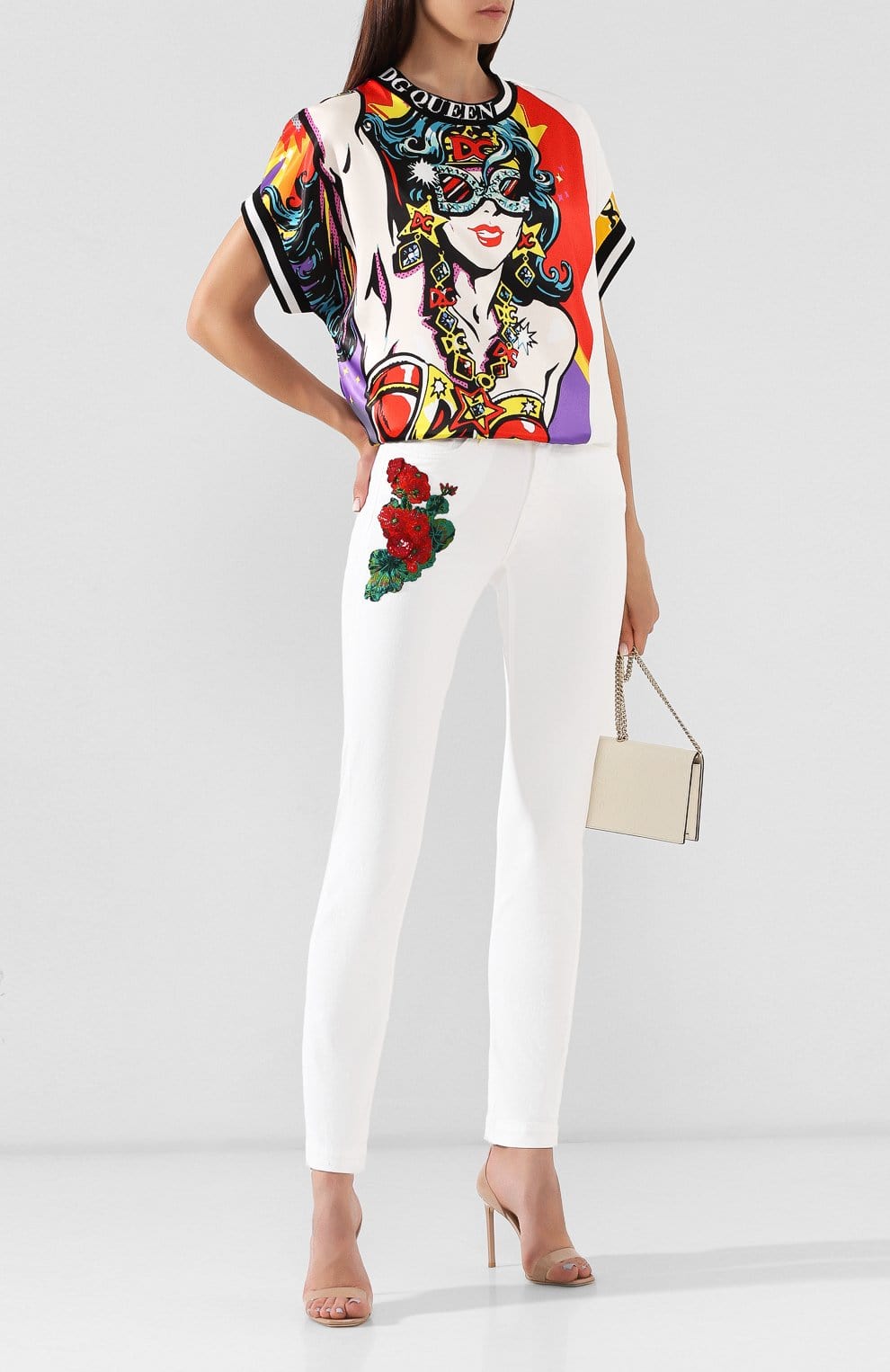 Dolce & Gabbana Floral Embroidered Skinny Jeans