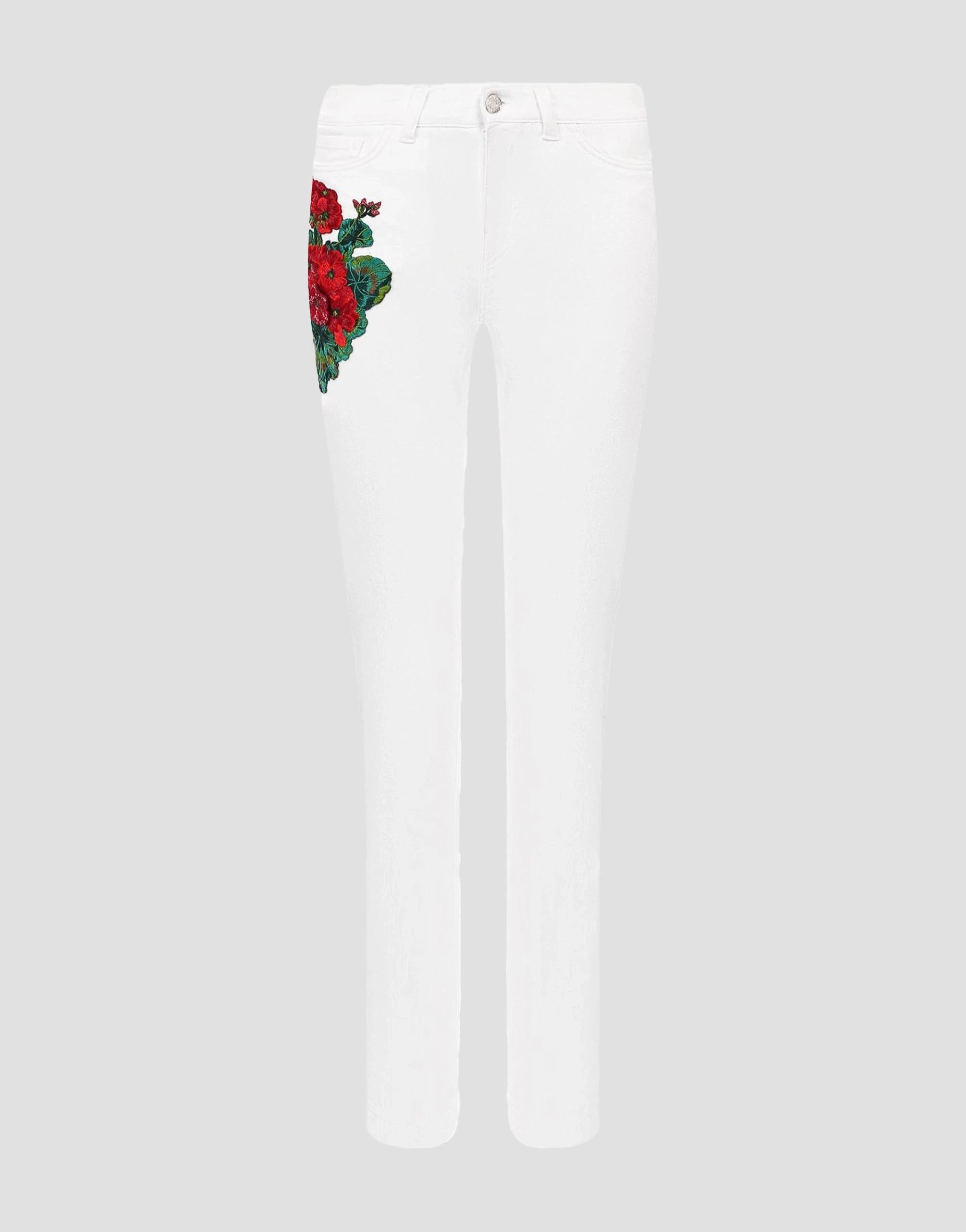 Dolce & Gabbana Floral Embroidered Skinny Jeans