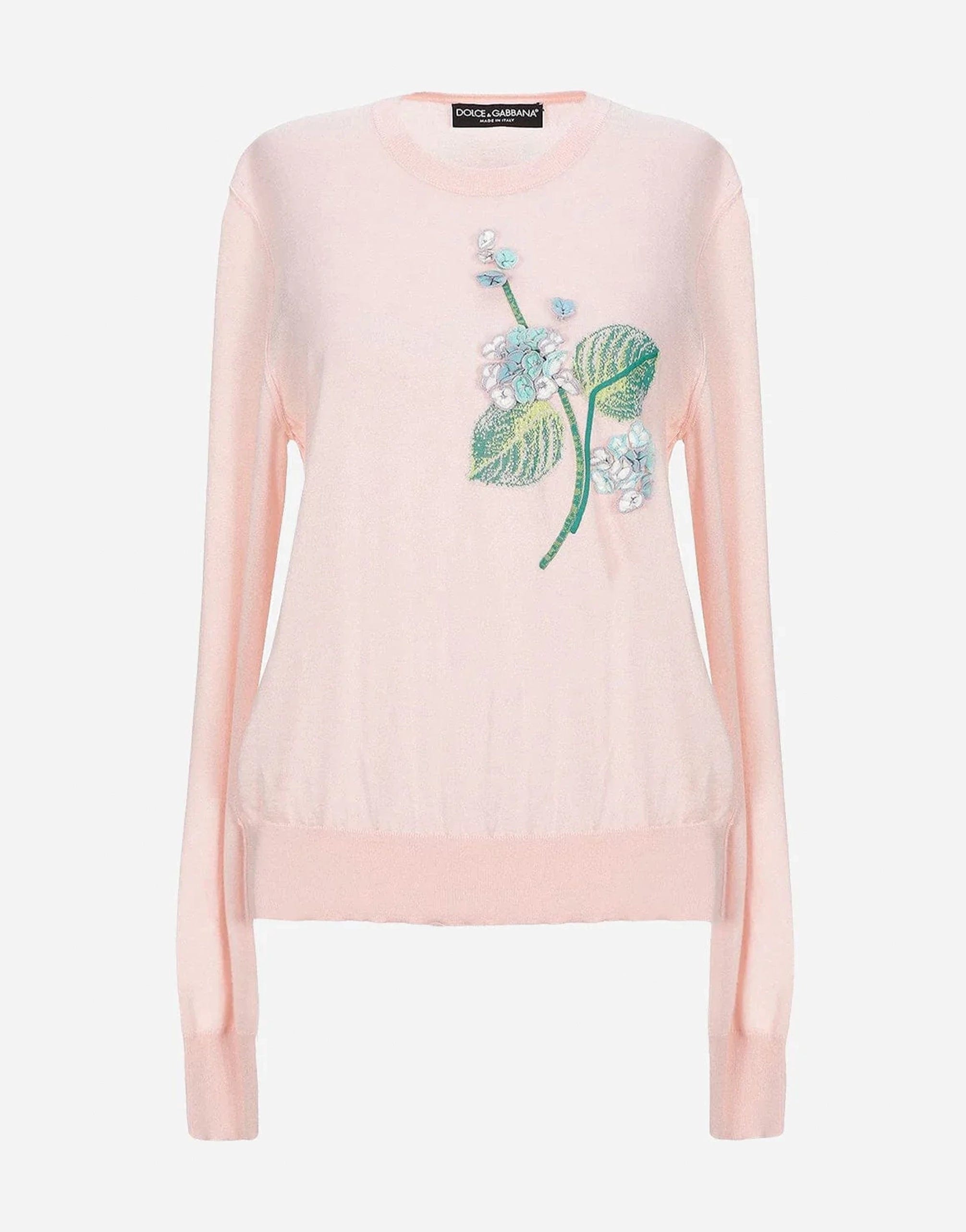 Dolce & Gabbana Floral-Embroidery Cashmere Sweater