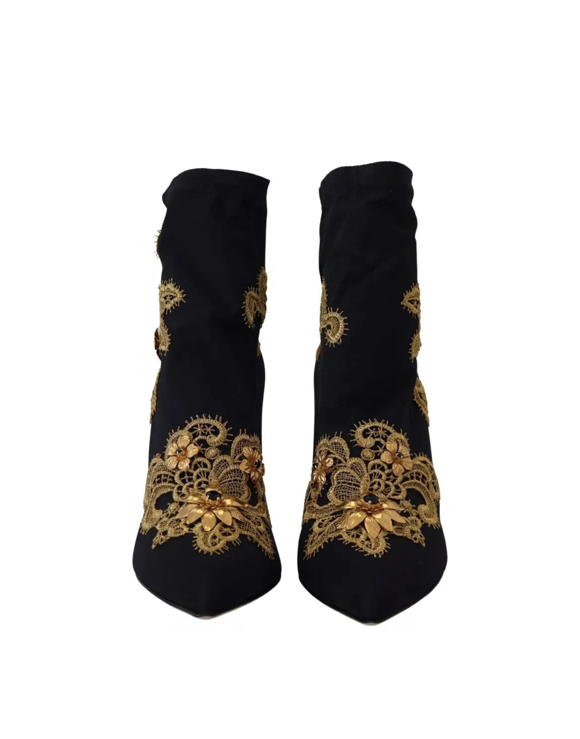 Dolce & Gabbana Floral Embroidery Slip On Boots