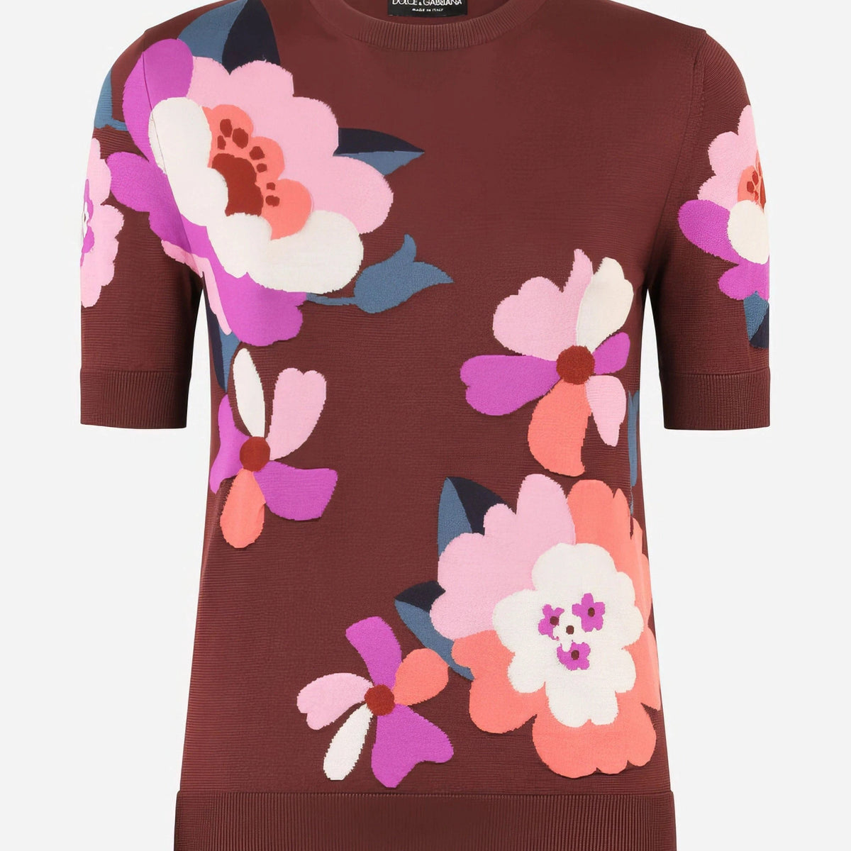 Dolce & Gabbana 花のインタールシアシルクセーター | Sendegaro JP Dolce & Gabbana 花のインタールシアシルクセーター | Sendegaro JP