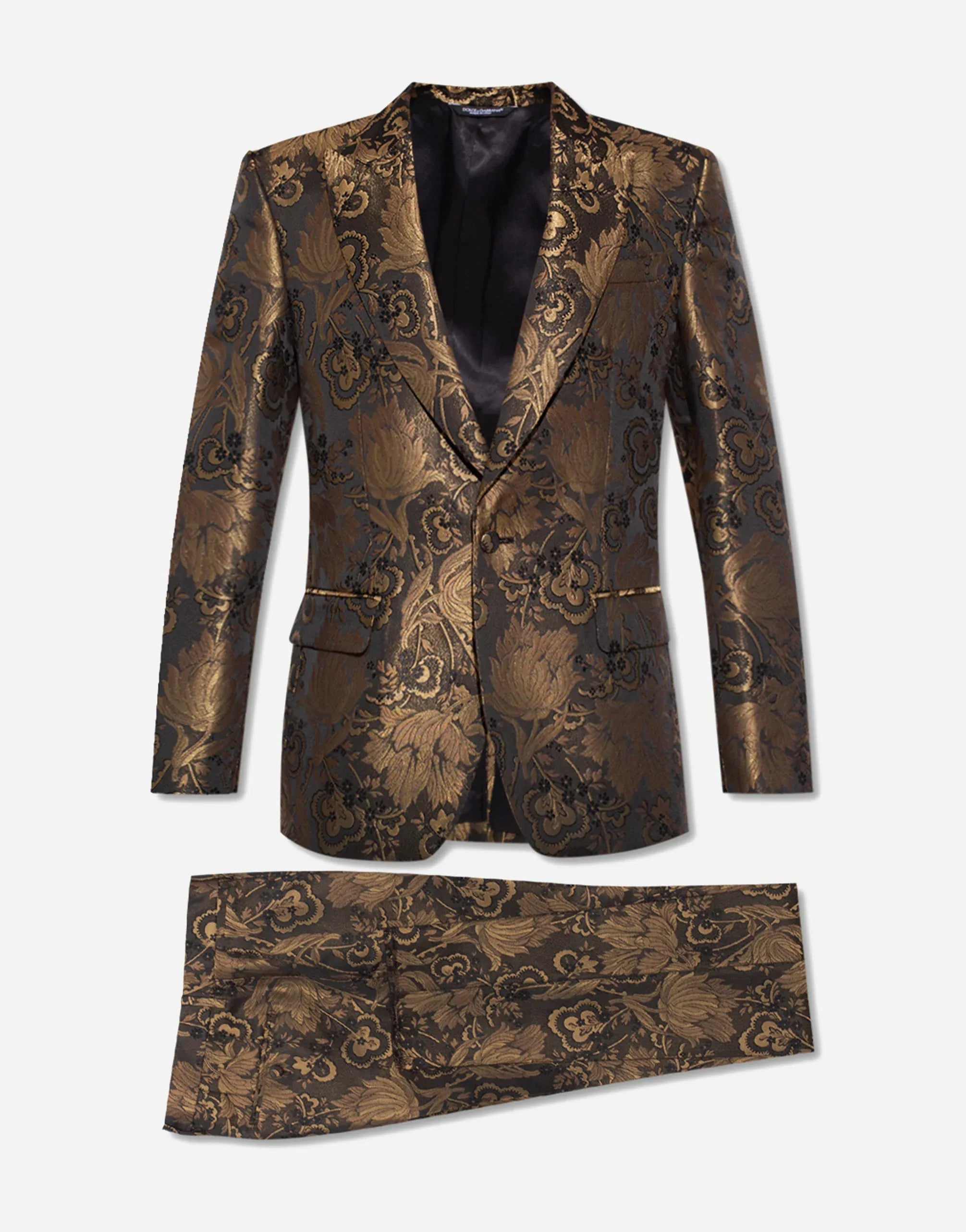 Dolce & Gabbana Floral Jacquard Brocade Tuxedo Suit