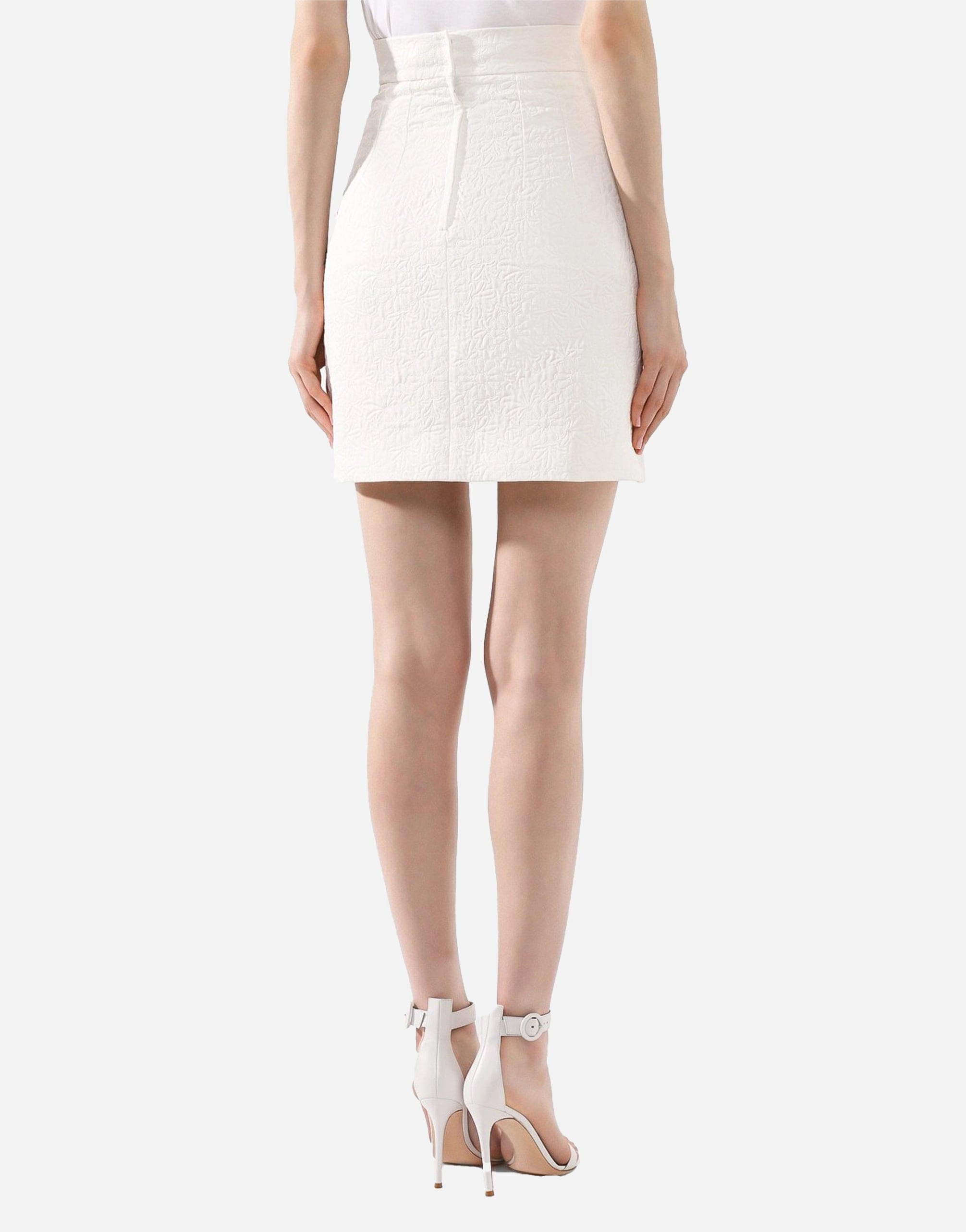 Floral Jacquard High-Waist Mini Skirt