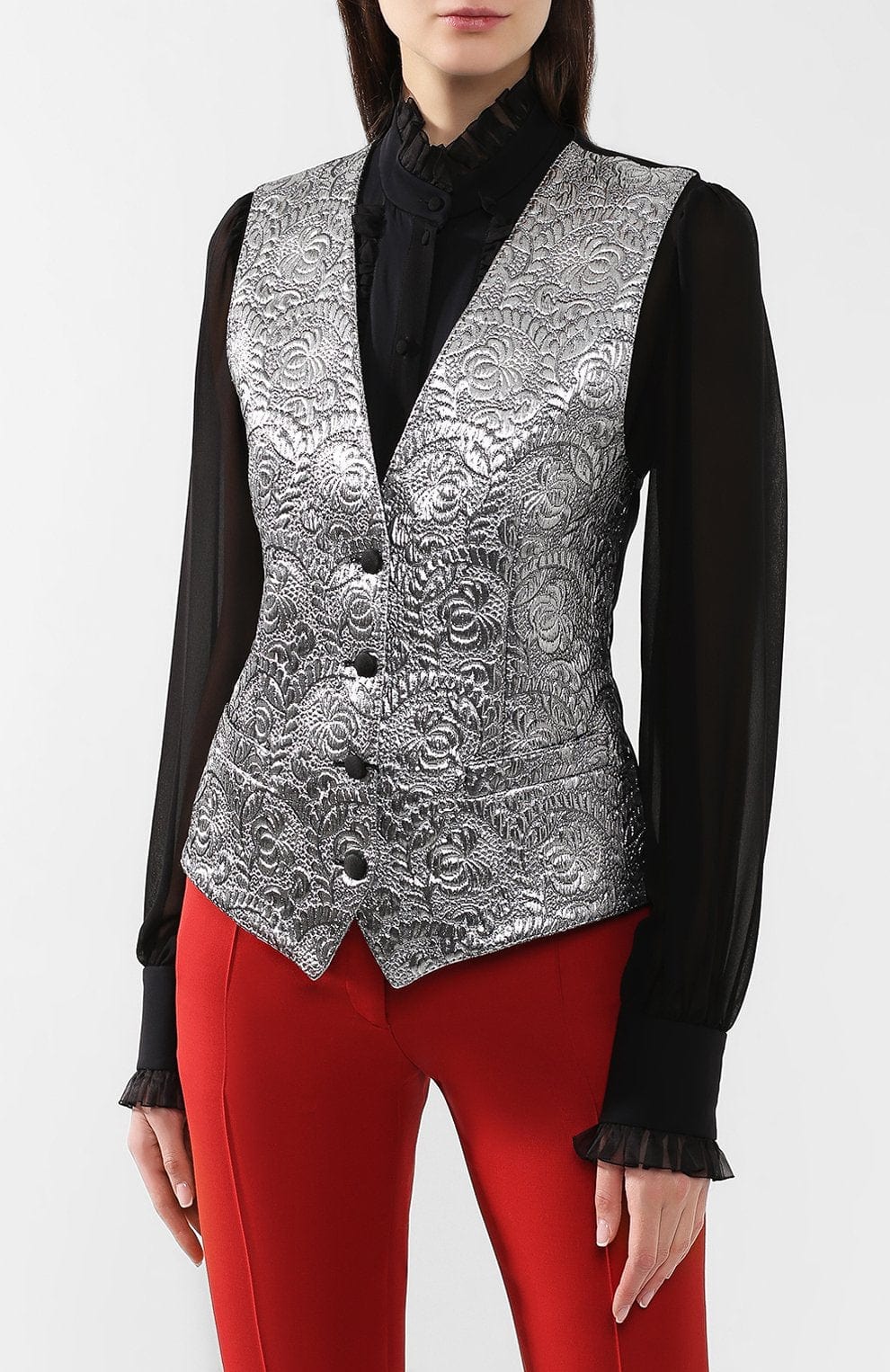 Dolce & Gabbana Floral Jacquard Vest