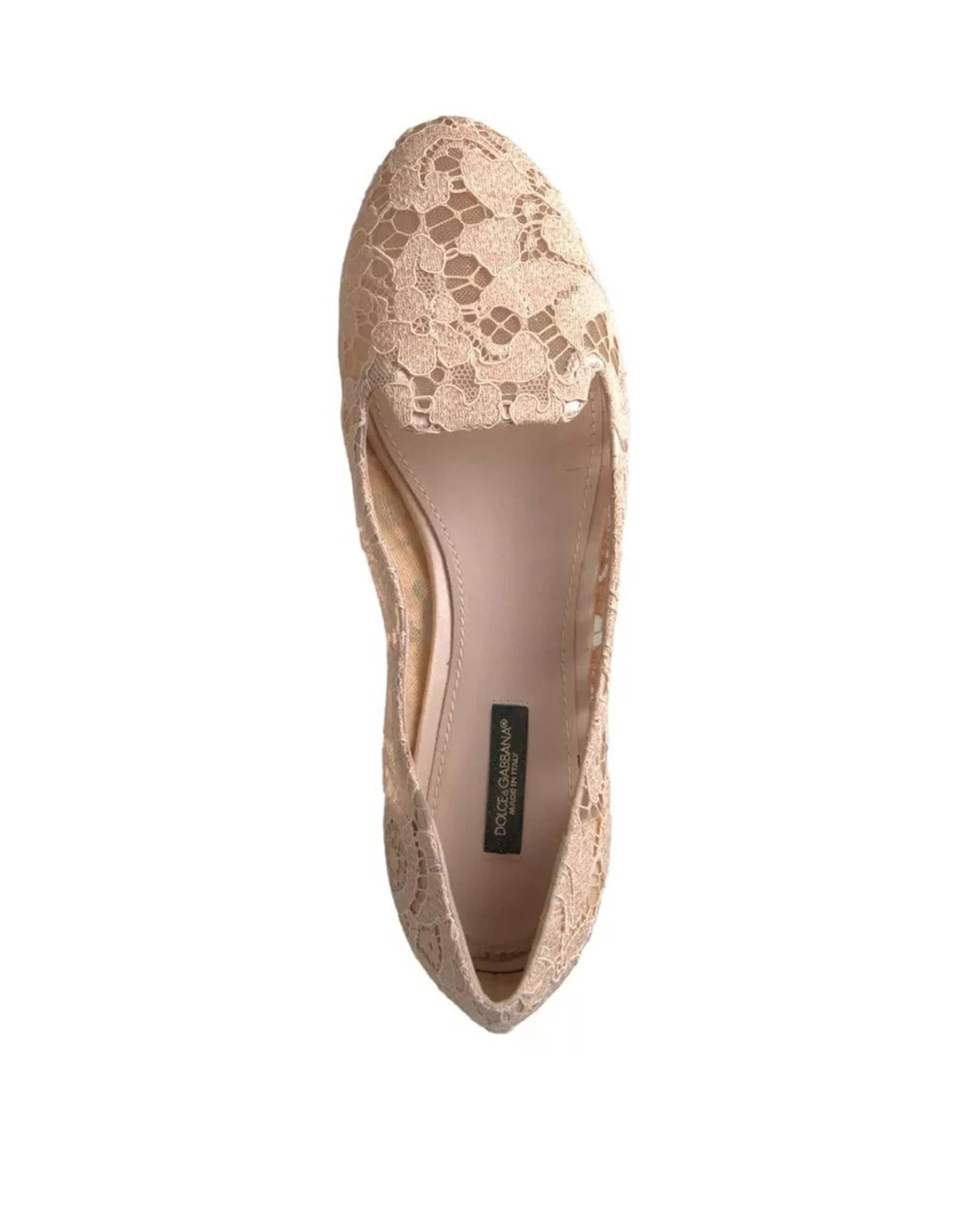 Dolce & Gabbana Floral Lace Flat Shoes