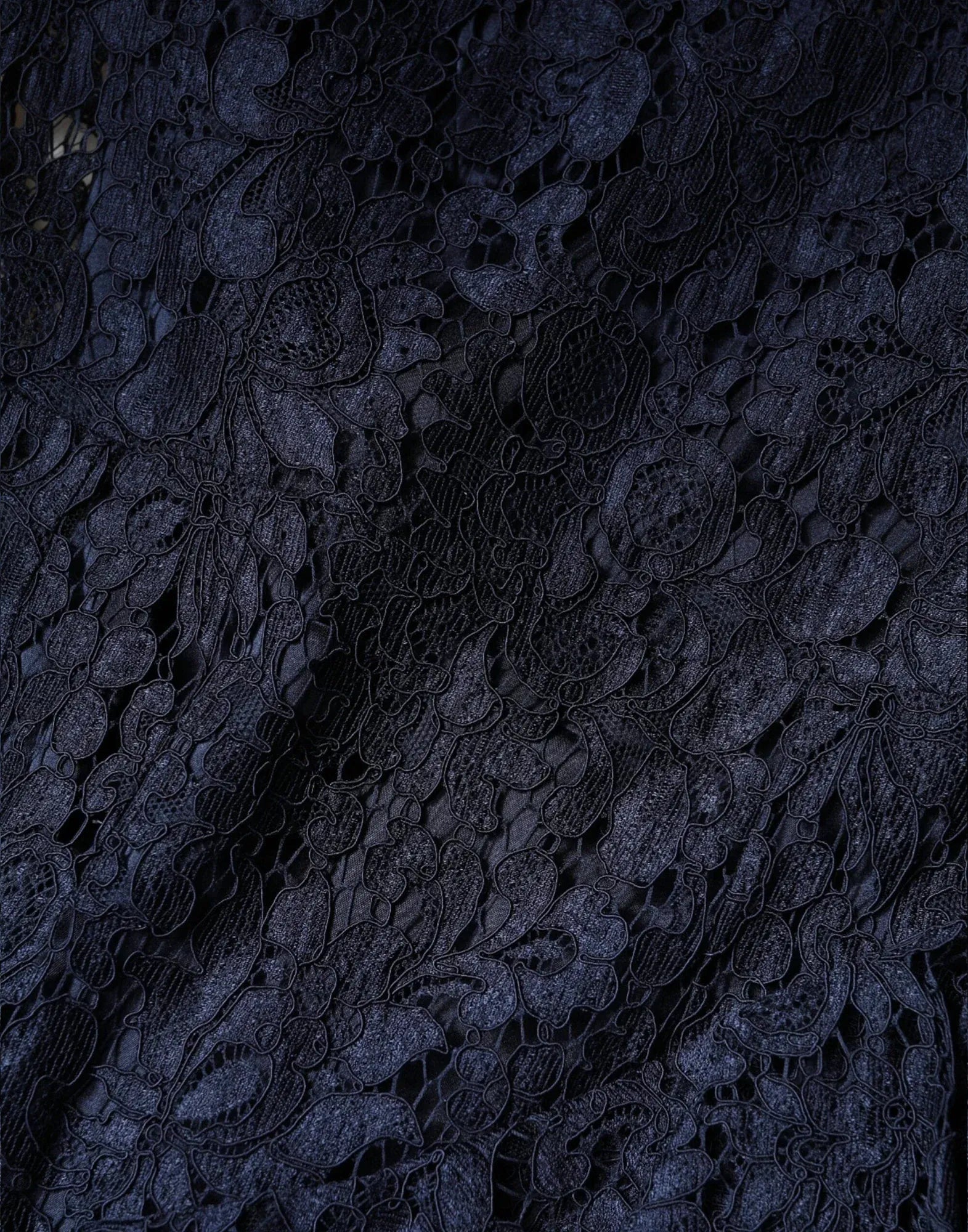 Dolce & Gabbana Floral Lace Long Sleeve Asymmetrical Ruffle Dress