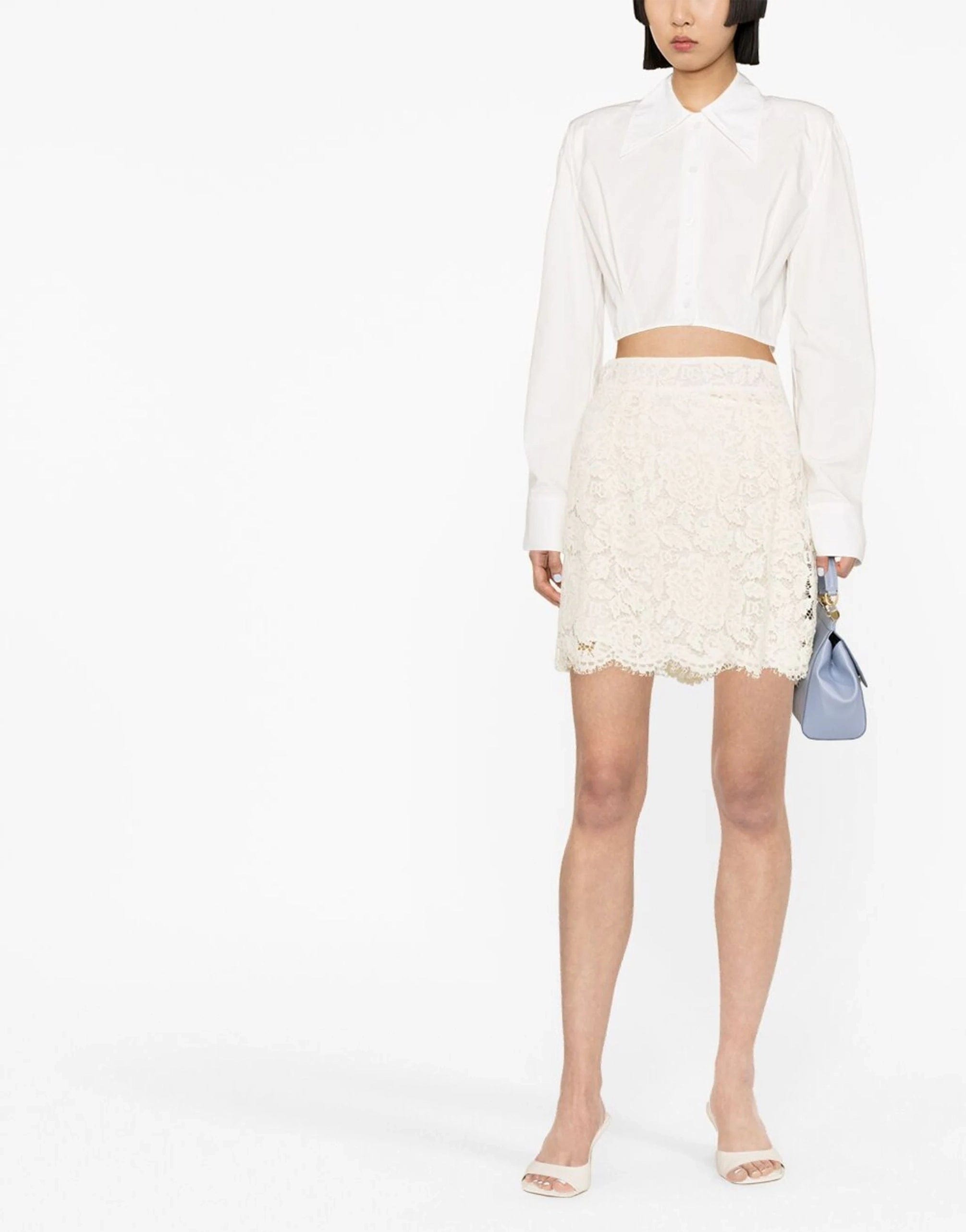 Dolce & Gabbana Floral-Lace Miniskirt