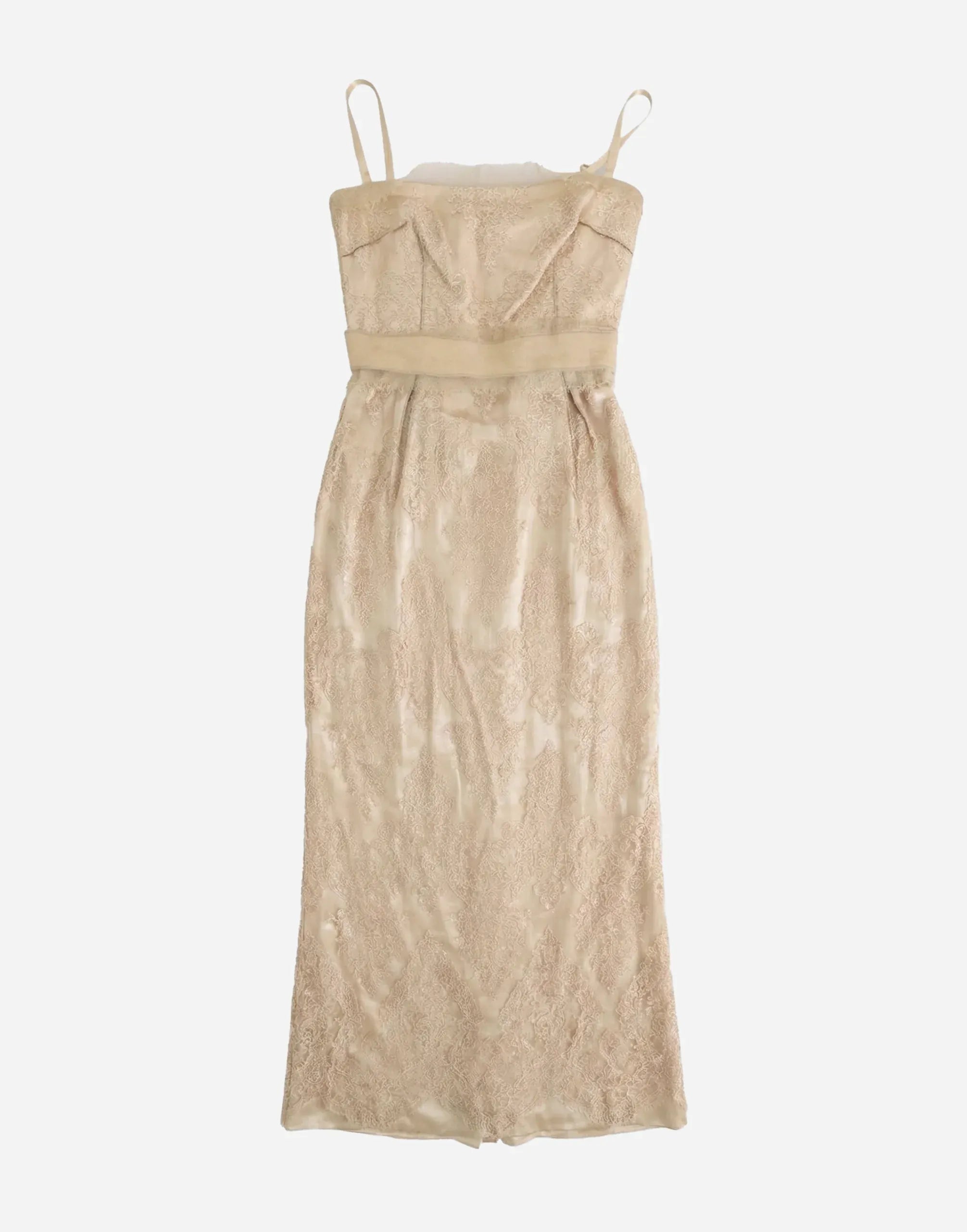 Dolce & Gabbana Floral Lace Sheath Maxi Dress