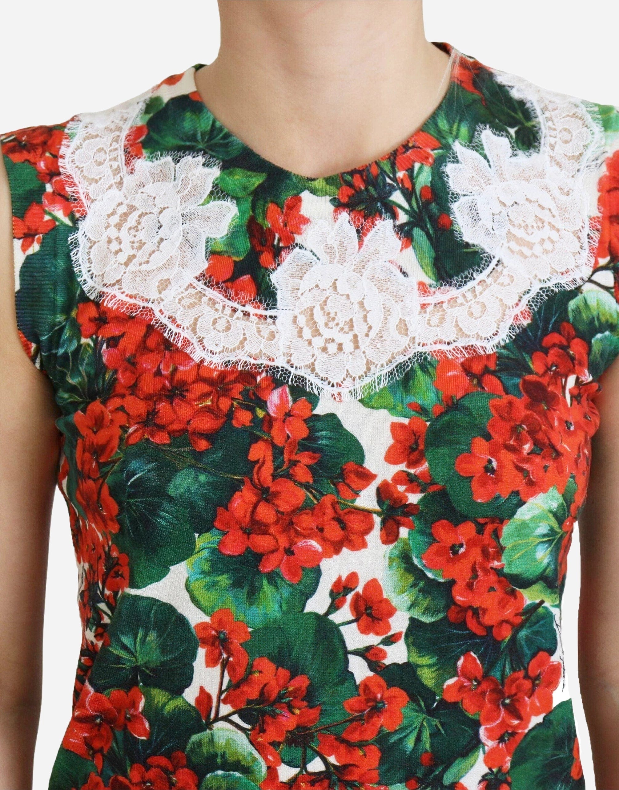 Dolce & Gabbana Floral Lace Sleeveless Sweater