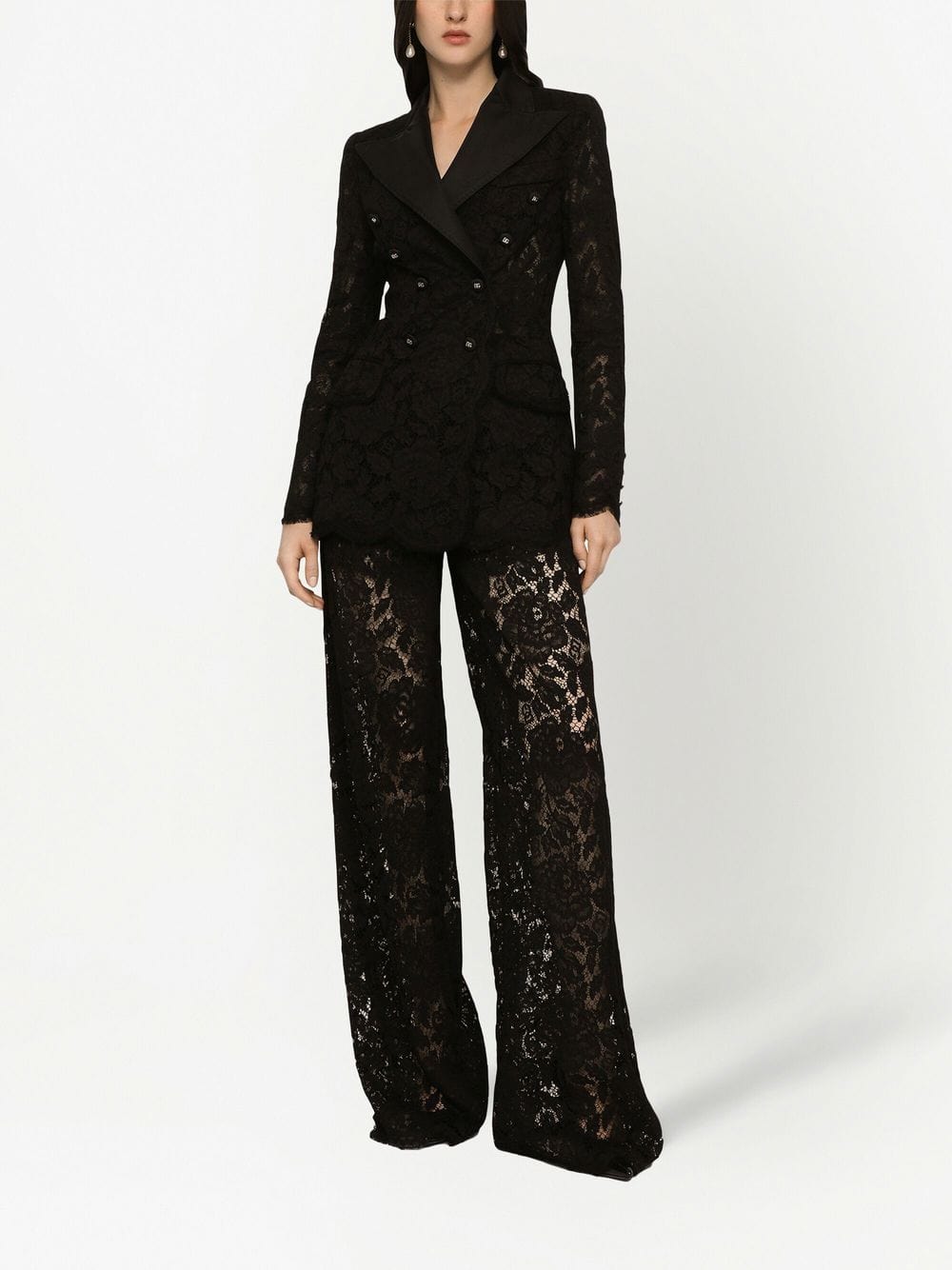 Dolce & Gabbana Floral Lace Tailored Pants