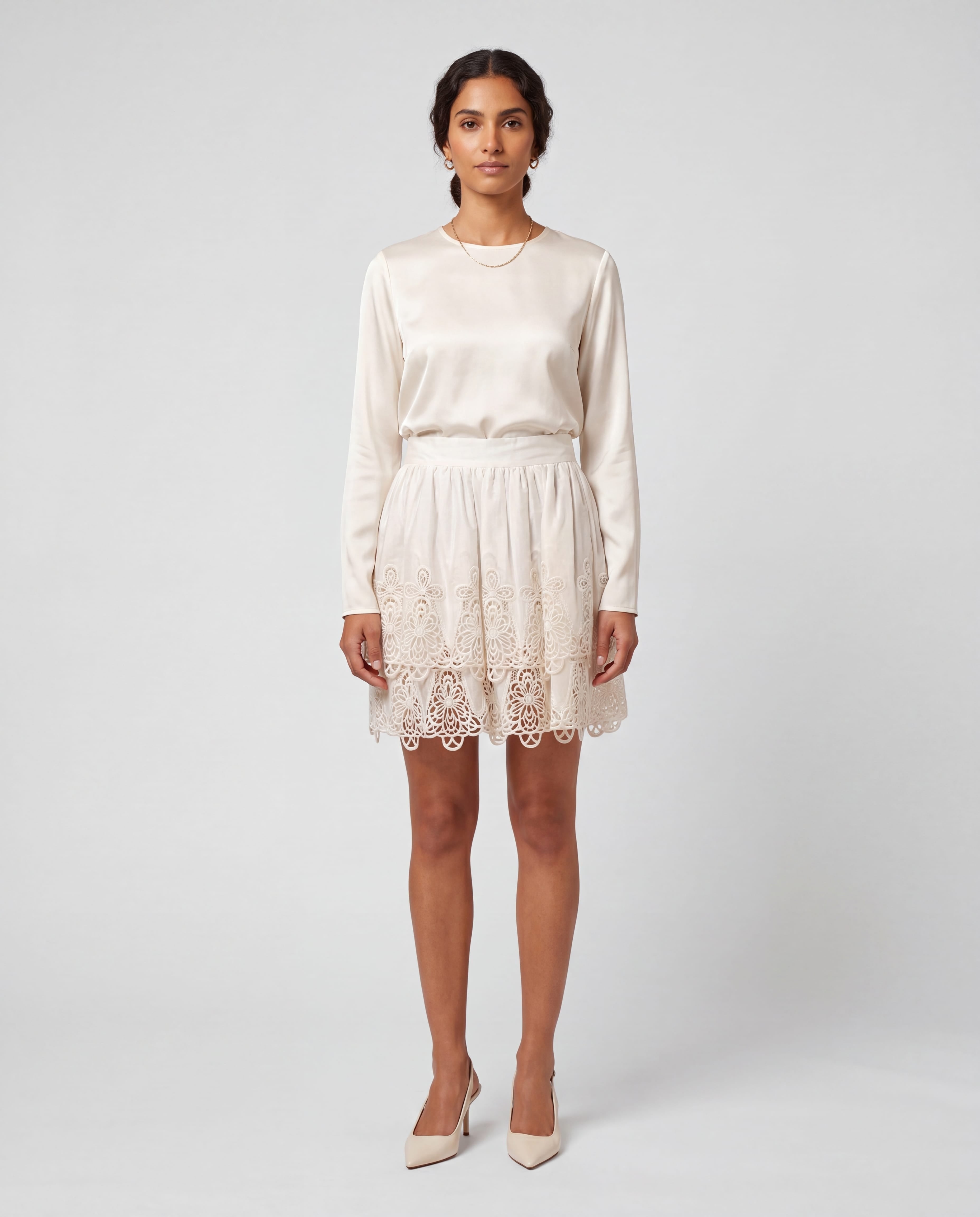 Dolce & Gabbana Floral Lace Tiered Mini Skirt - alternate view