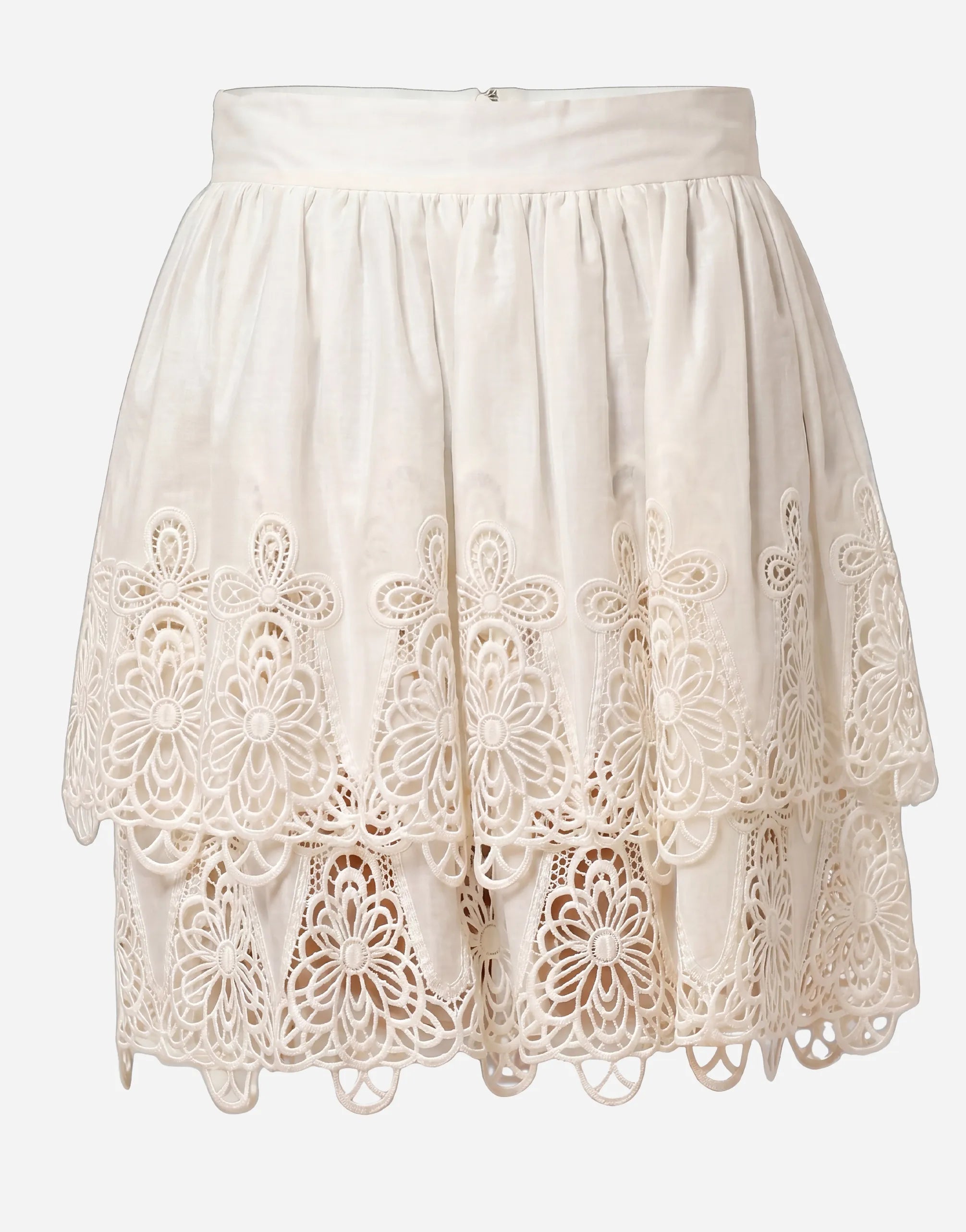 Dolce & Gabbana Dolce & Gabbana Floral Lace Tiered Mini Skirt