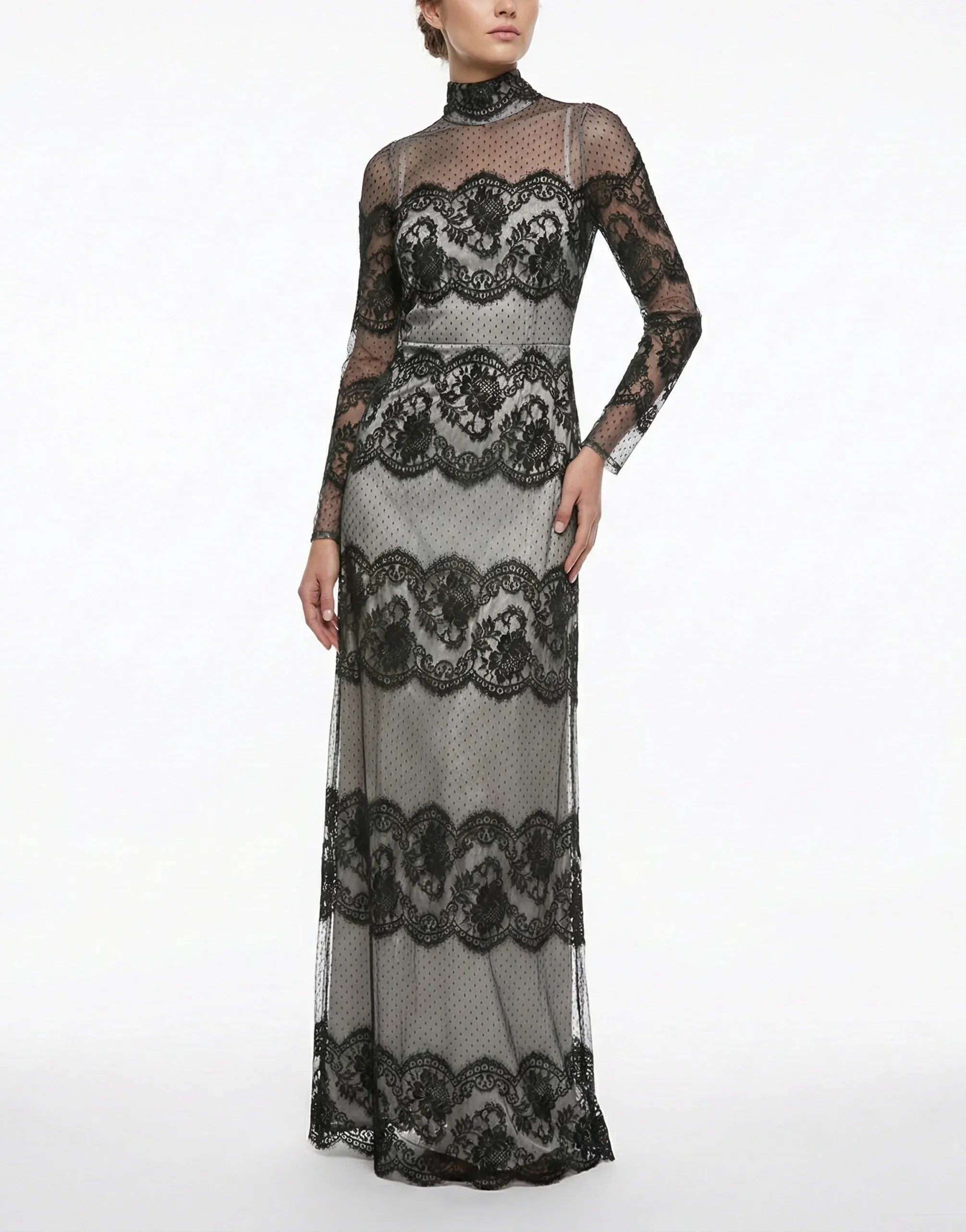 Dolce & Gabbana Floral Lace Tiered Silk-Blend Maxi Dress