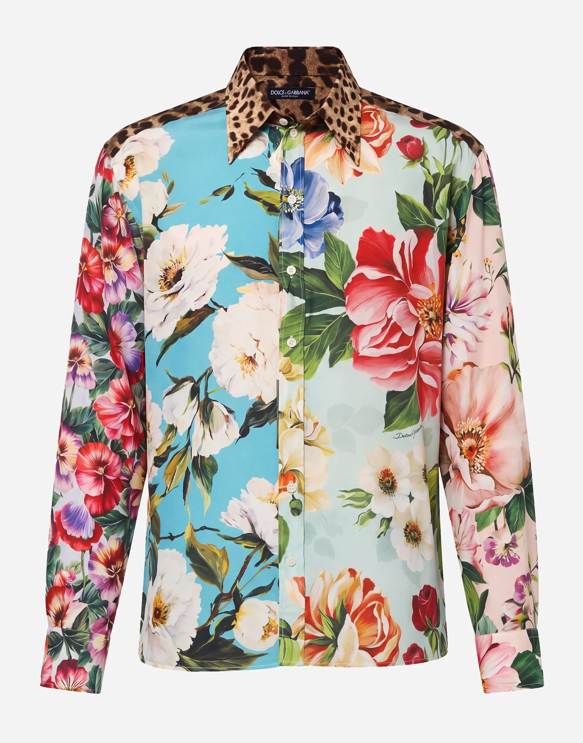 Dolce & Gabbana Dolce & Gabbana Floral Leopard Collar Shirt