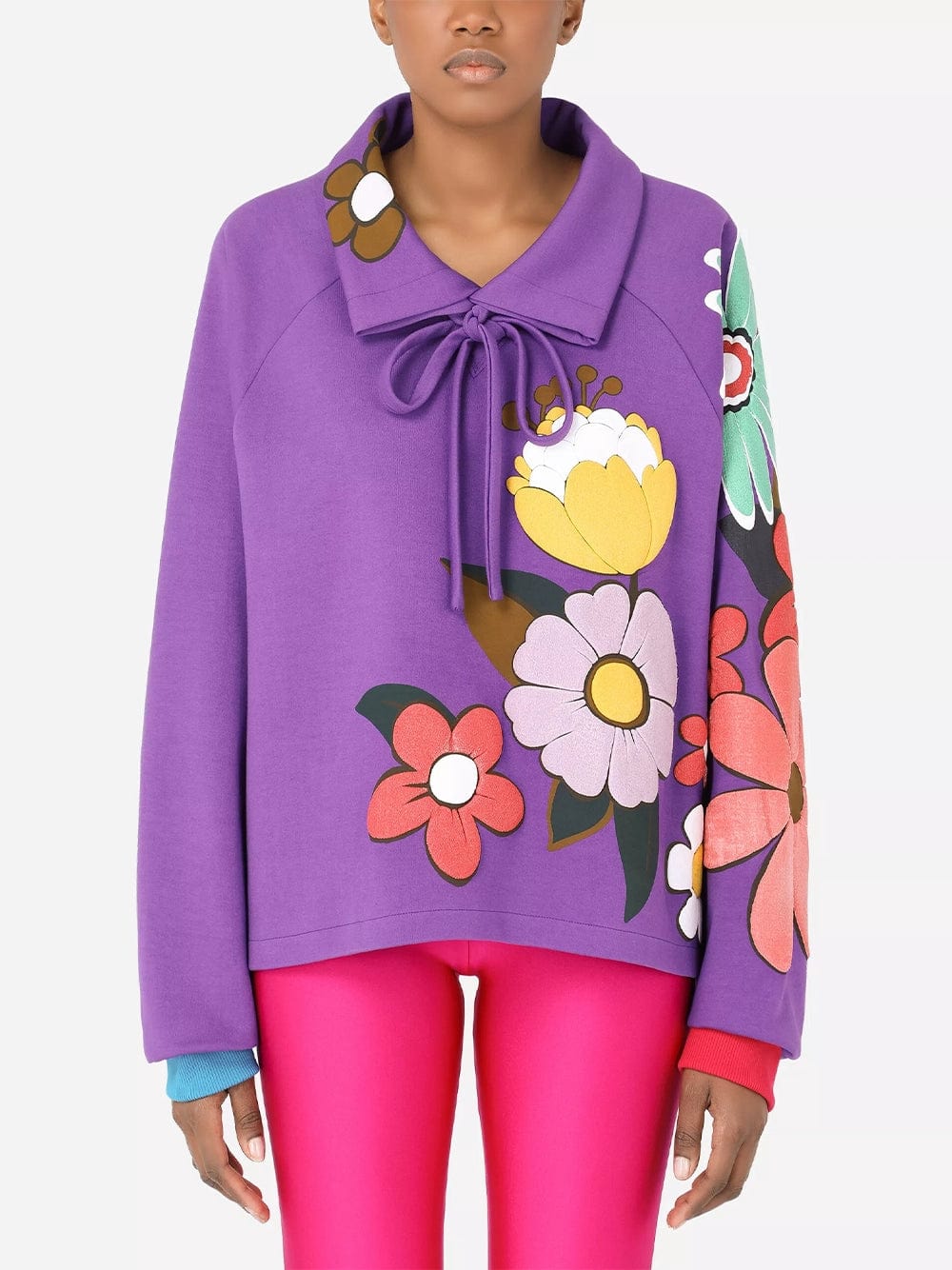 Dolce & Gabbana Floral Patches Jersey Hoodie