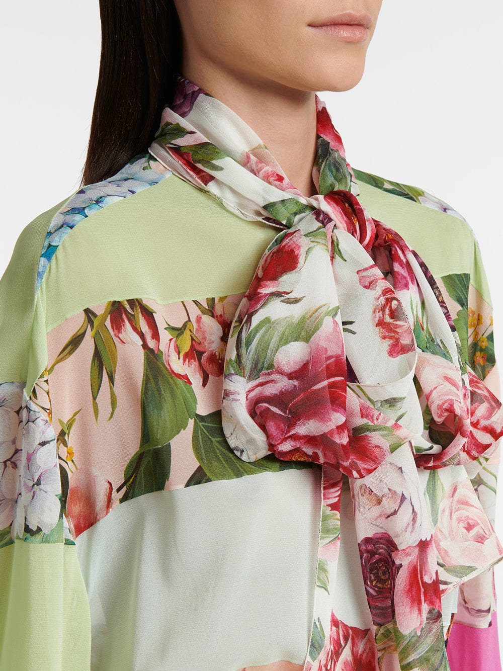 Dolce & Gabbana Floral Patchwork Silk Blouse