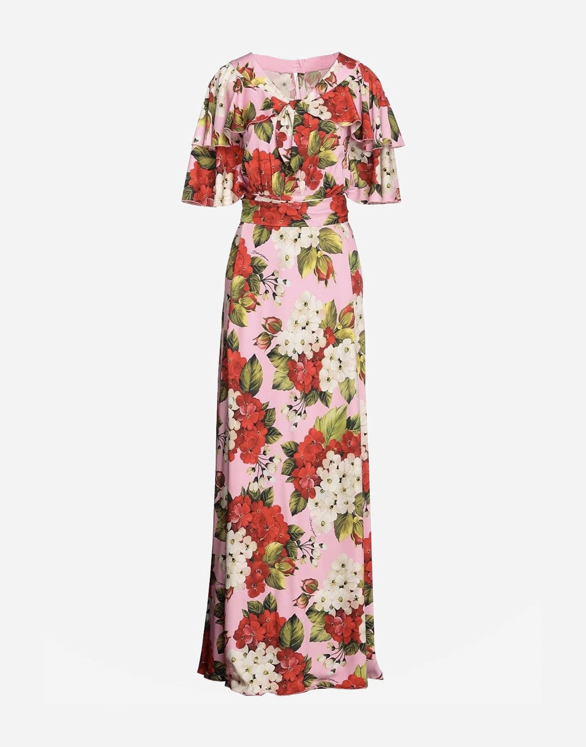 Dolce Gabbana Floral Print Belted Maxi Dress Sendegaro