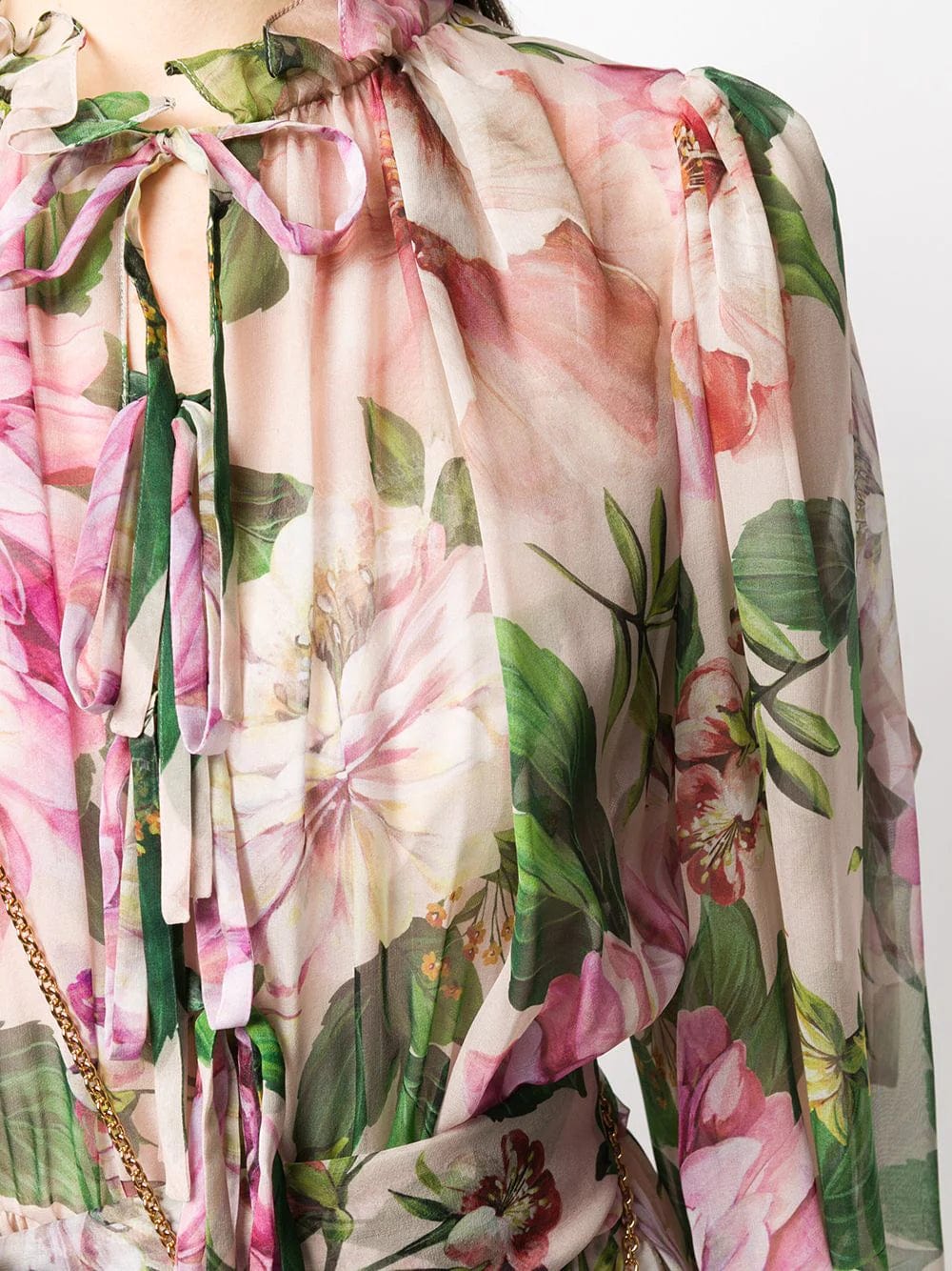 Dolce & Gabbana Floral Print Chiffon Silk Dress