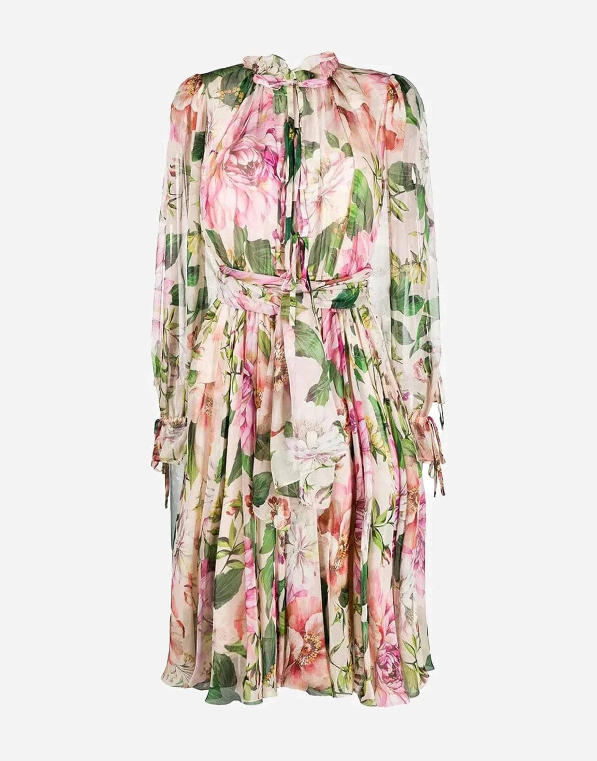 Dolce & Gabbana Floral Print Chiffon Silk Dress