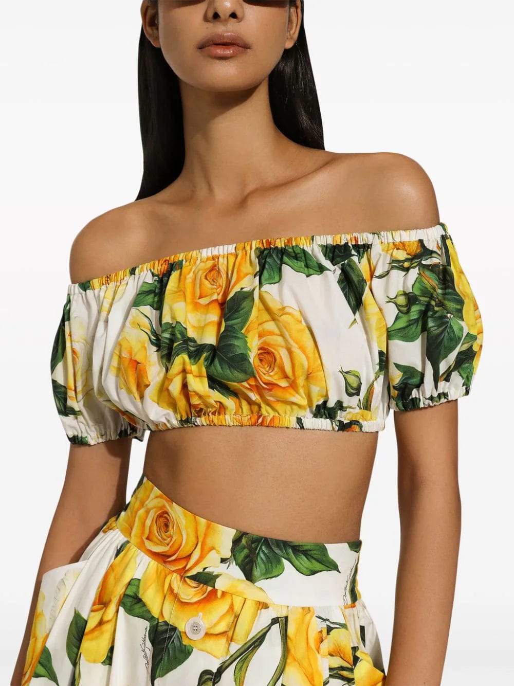 Dolce & Gabbana Floral-Print Cropped Top