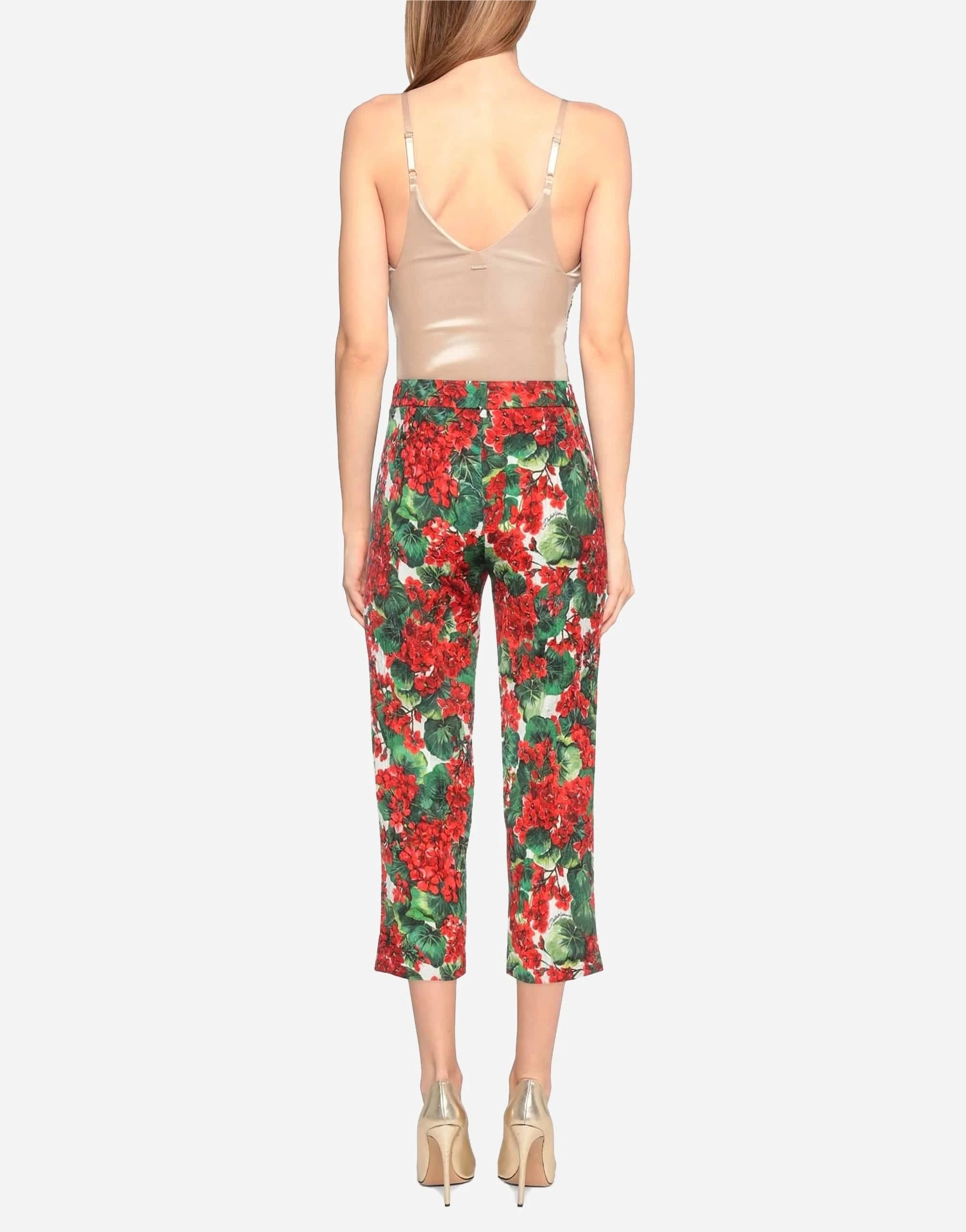 Pantaloni cropped con stampa floreale Dolce & Gabbana