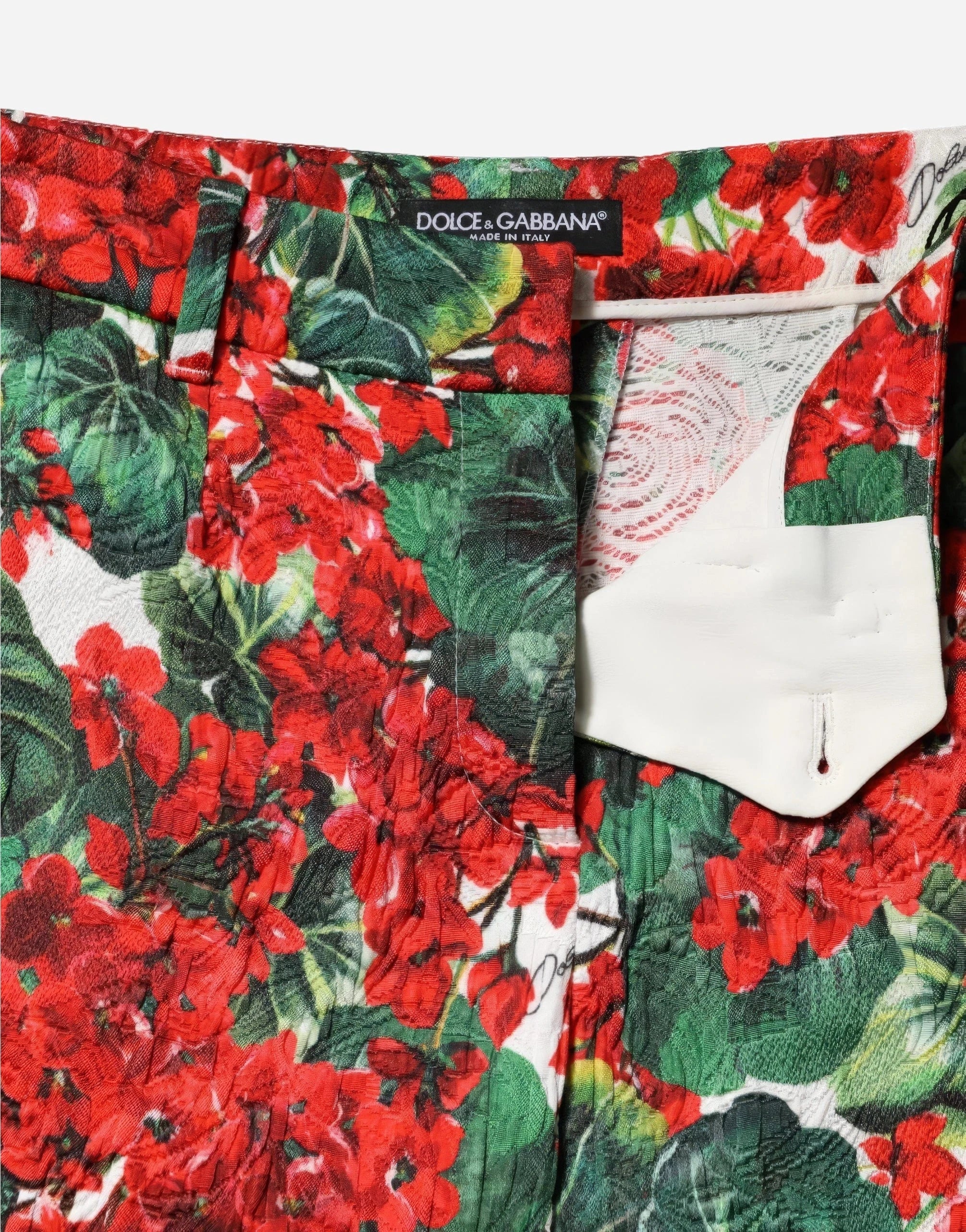 Pantaloni cropped con stampa floreale Dolce & Gabbana
