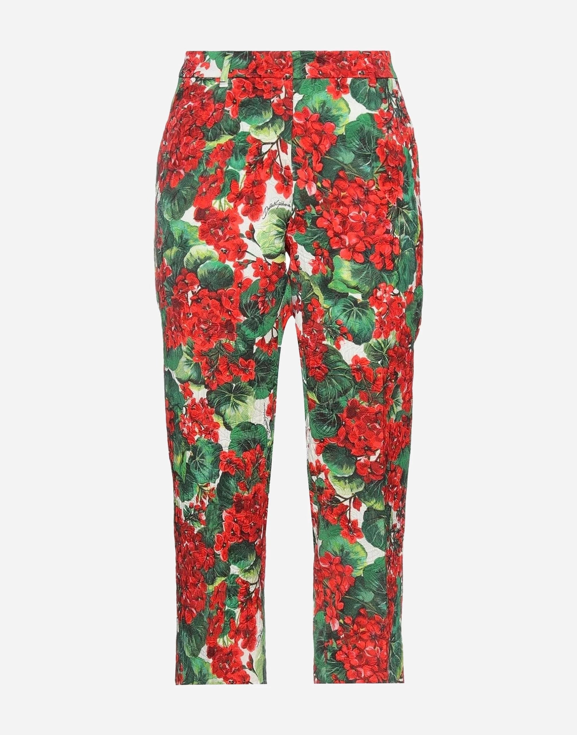 Pantaloni cropped con stampa floreale Dolce & Gabbana