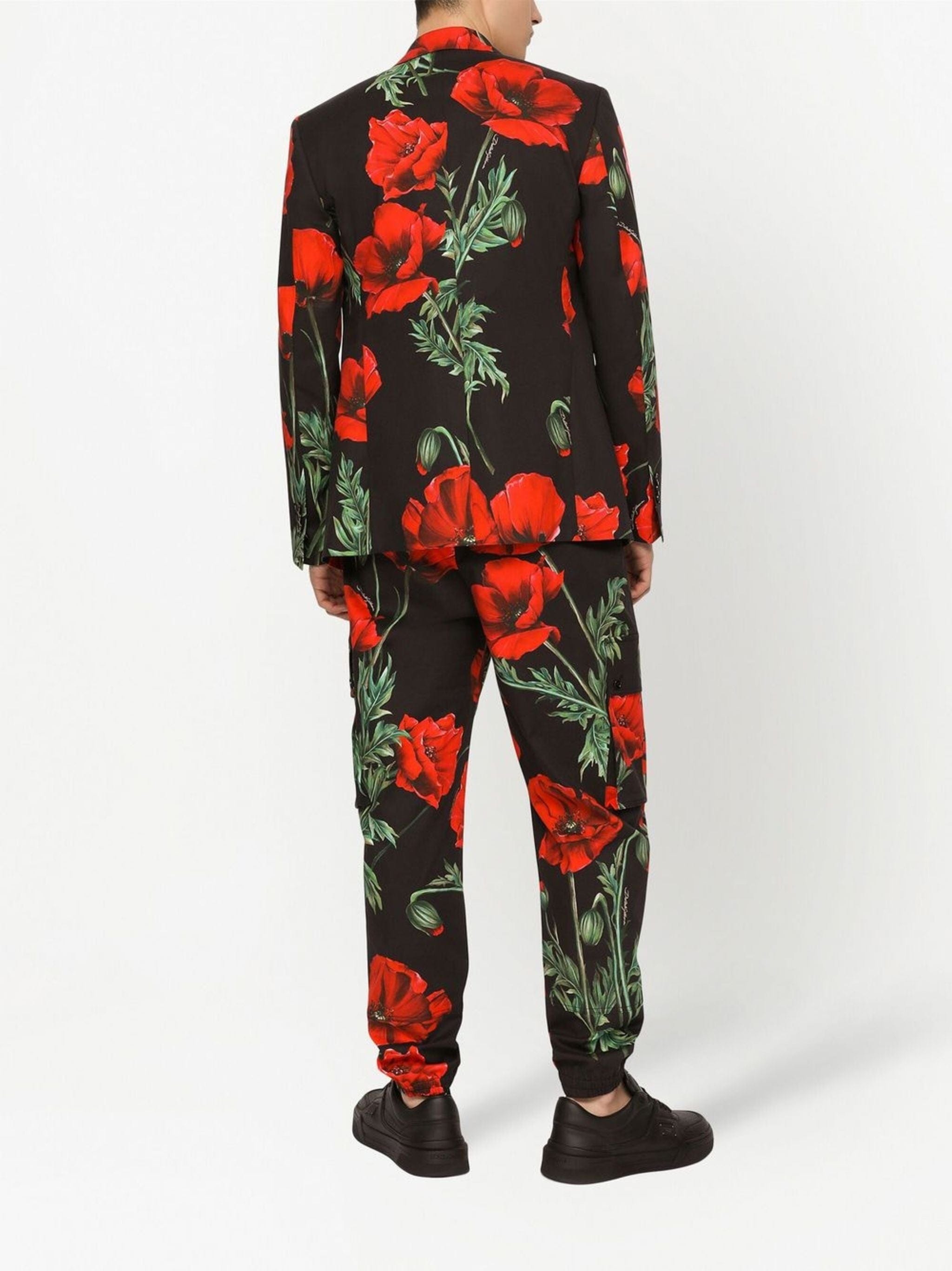 Dolce & Gabbana Floral-Print Double-Breasted Blazer