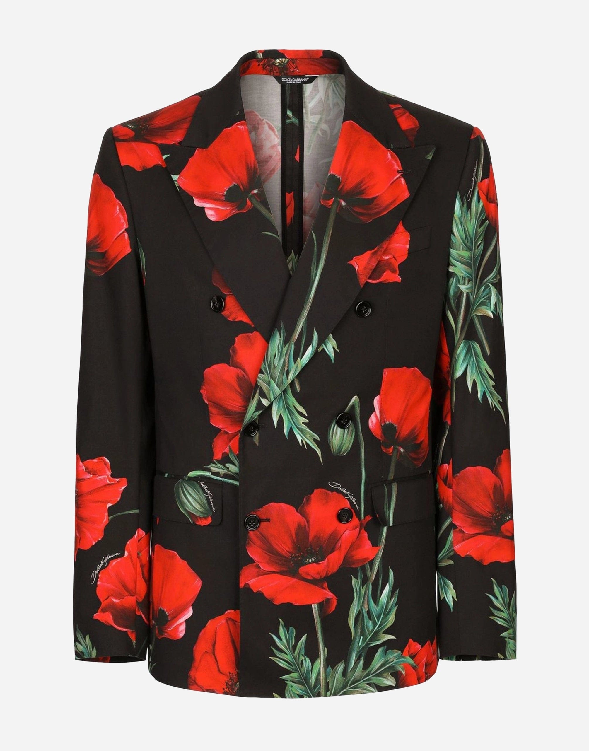 Dolce & Gabbana Floral-Print Double-Breasted Blazer