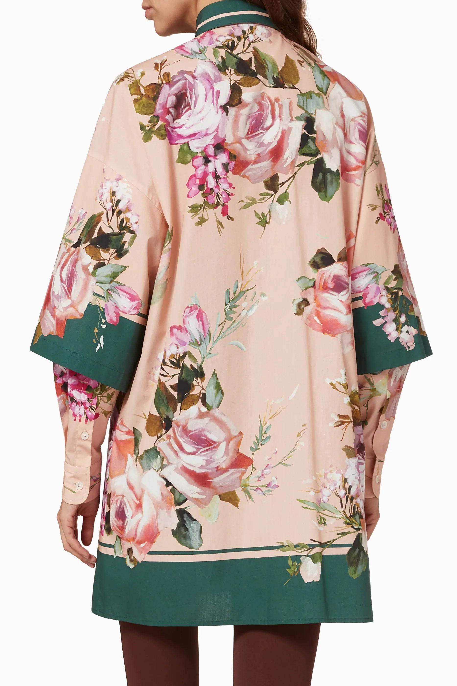 Dolce & Gabbana Floral-Print Double-Sleeves Cotton Poplin Shirt