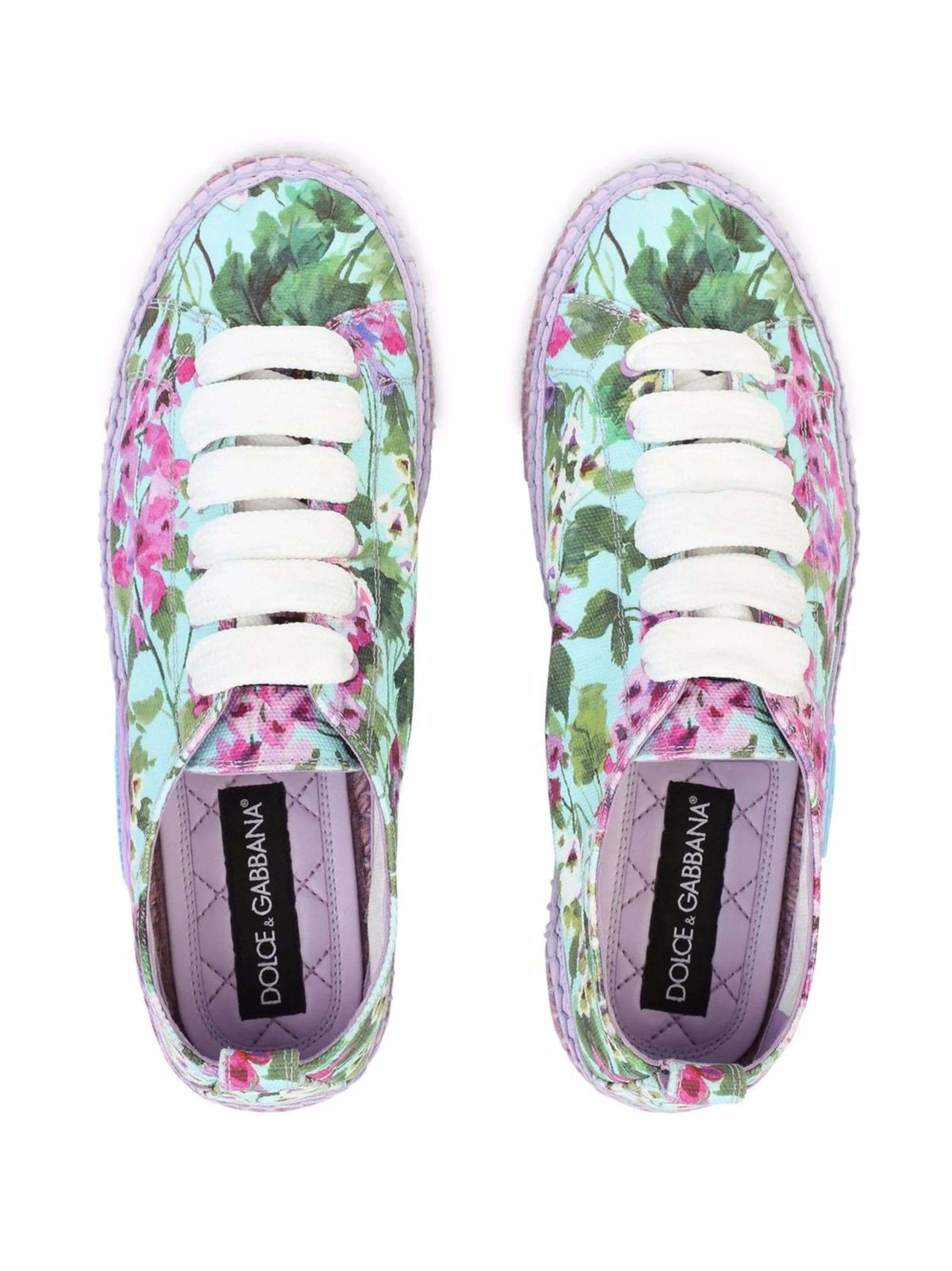 Dolce & Gabbana Floral-Print Espadrille Sneakers