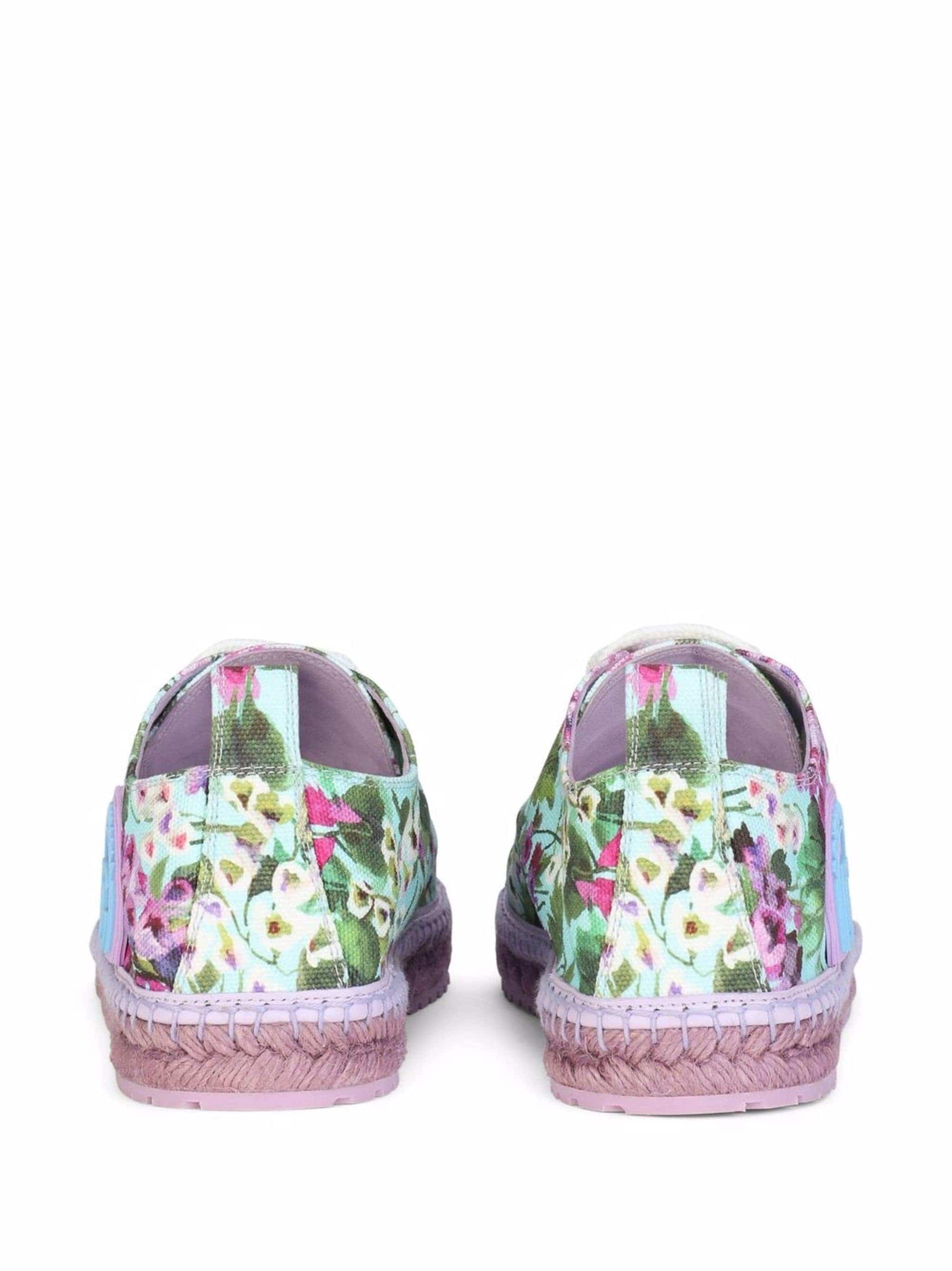 Dolce & Gabbana Floral-Print Espadrille Sneakers