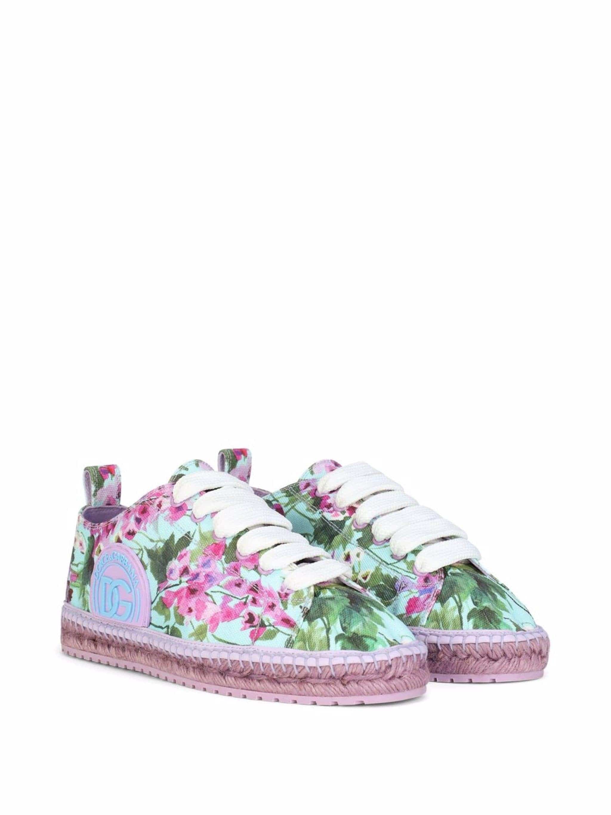 Dolce & Gabbana Floral-Print Espadrille Sneakers