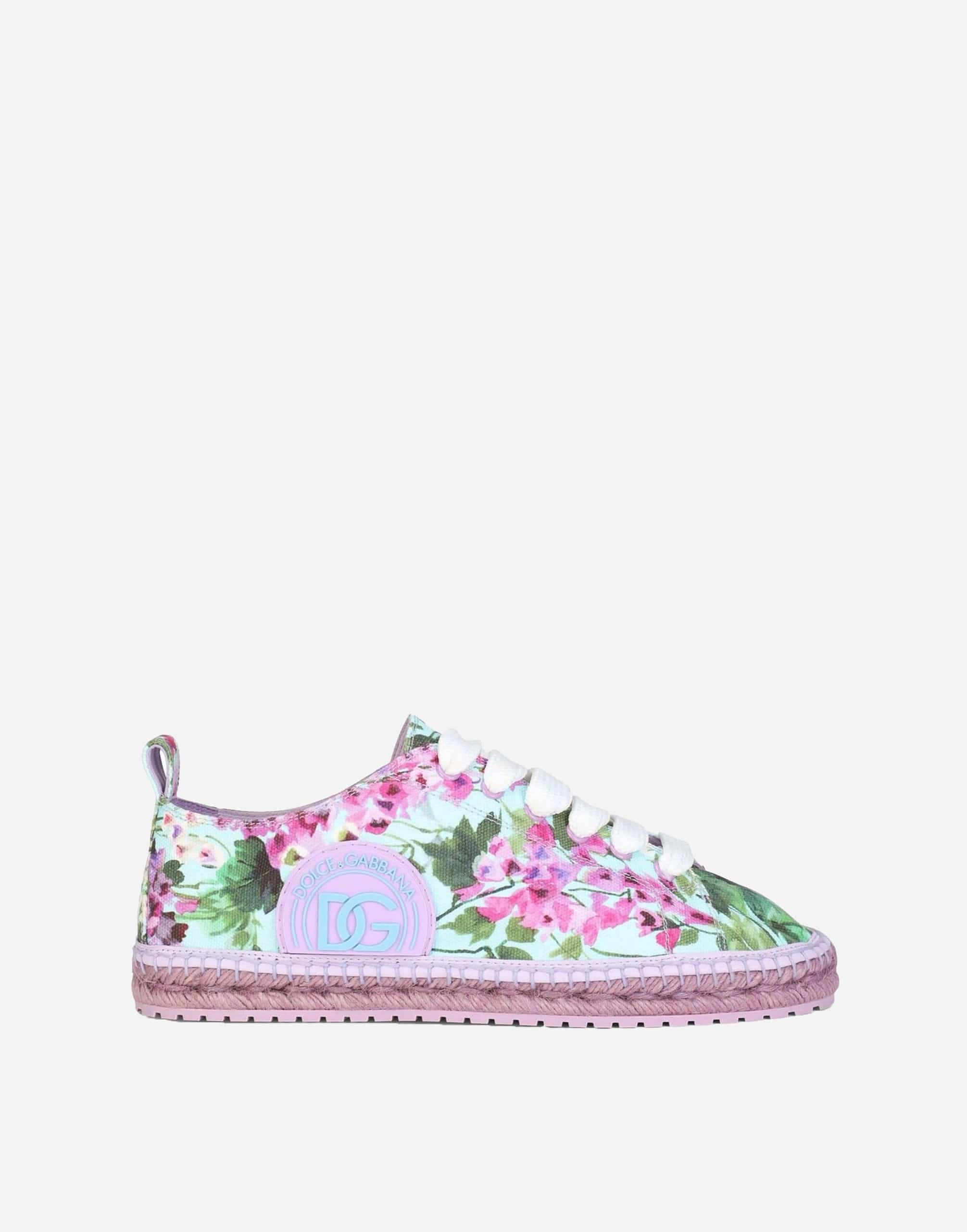 Dolce & Gabbana Floral-Print Espadrille Sneakers