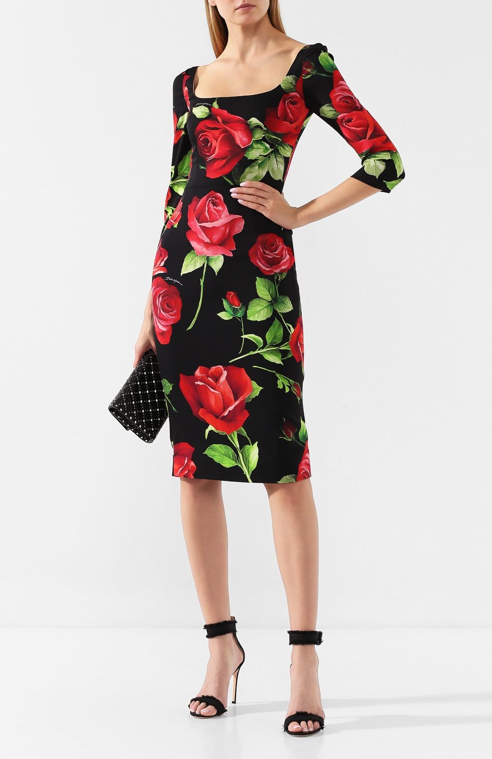 Dolce & Gabbana Floral Print Fitted Dress